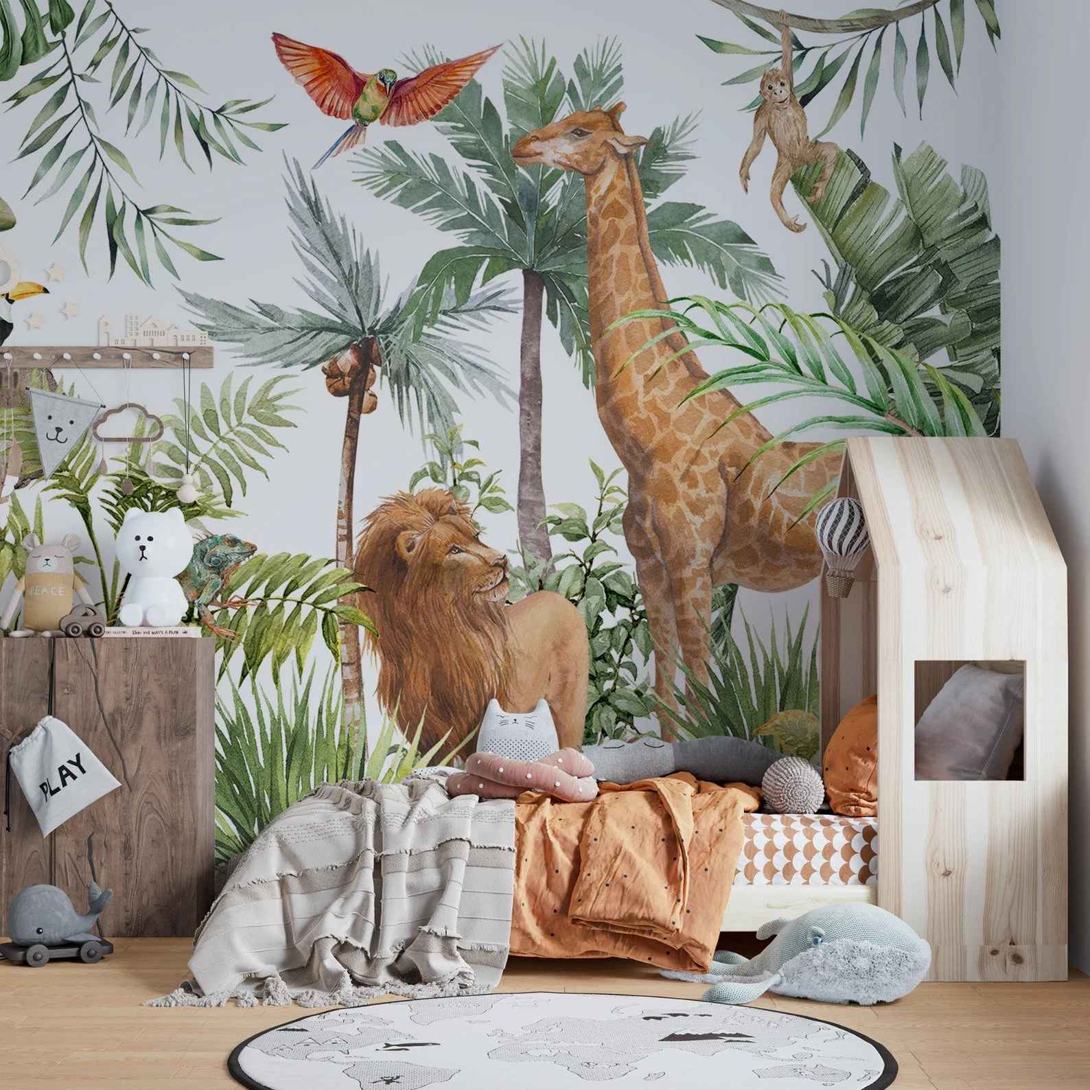 Kids Safari Jungle Animals Wallpaper-115"x93" thumbnail 4