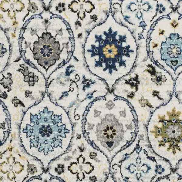 Evoke Ivory Border Distressed Geometric Area Rug-9'x12' thumbnail 3