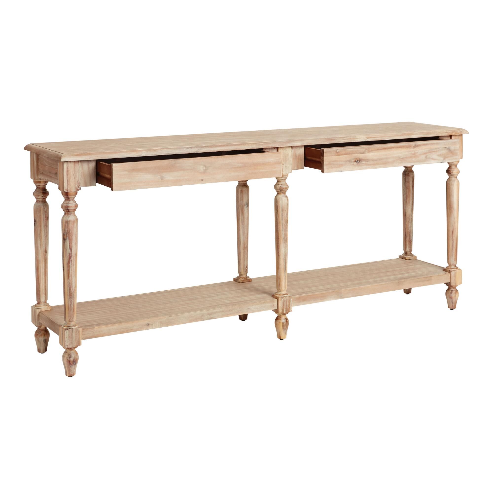 Everett Long Weathered Natural Wood Foyer Table thumbnail 3