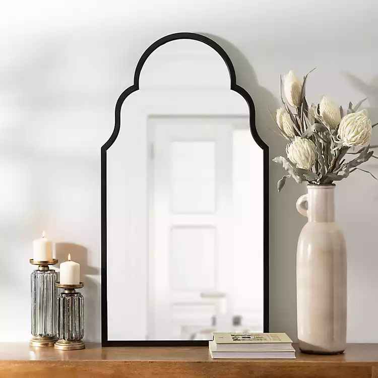 Maria Metal Black Arch Wall Mirror thumbnail 2