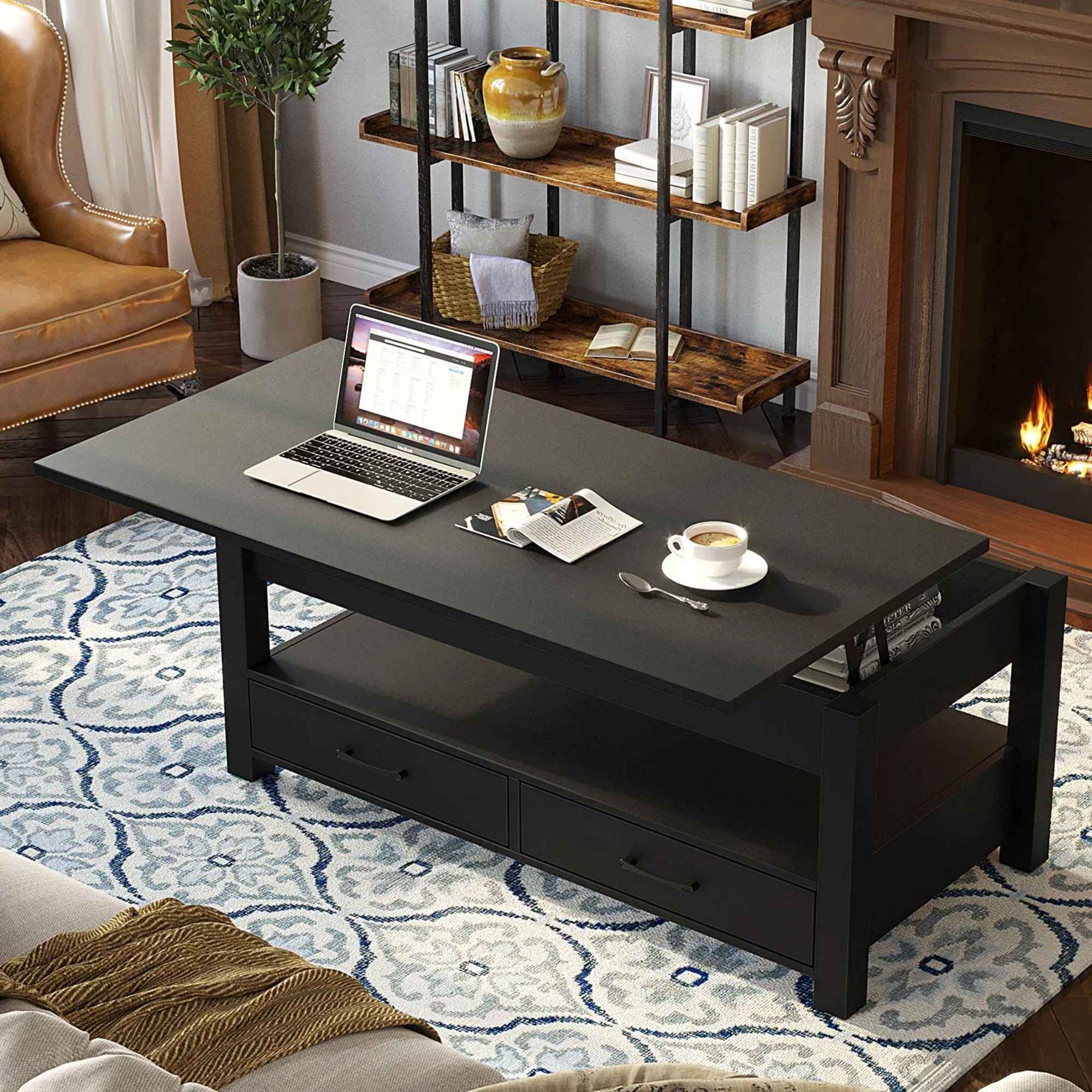 Coffee Table Lift Top Coffee Table With Drawers And Hidden Compartment thumbnail 2