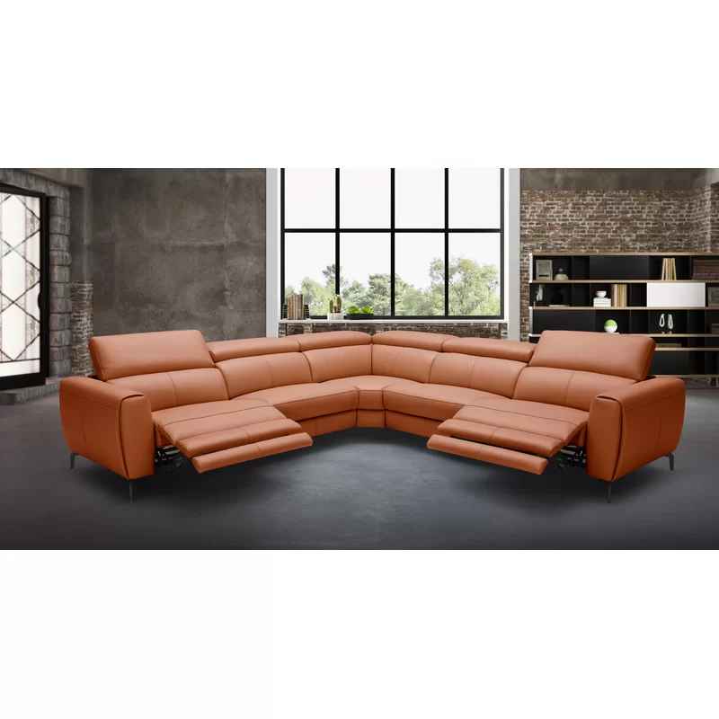 Alistaire 3 Piece Leather Sectional thumbnail 2