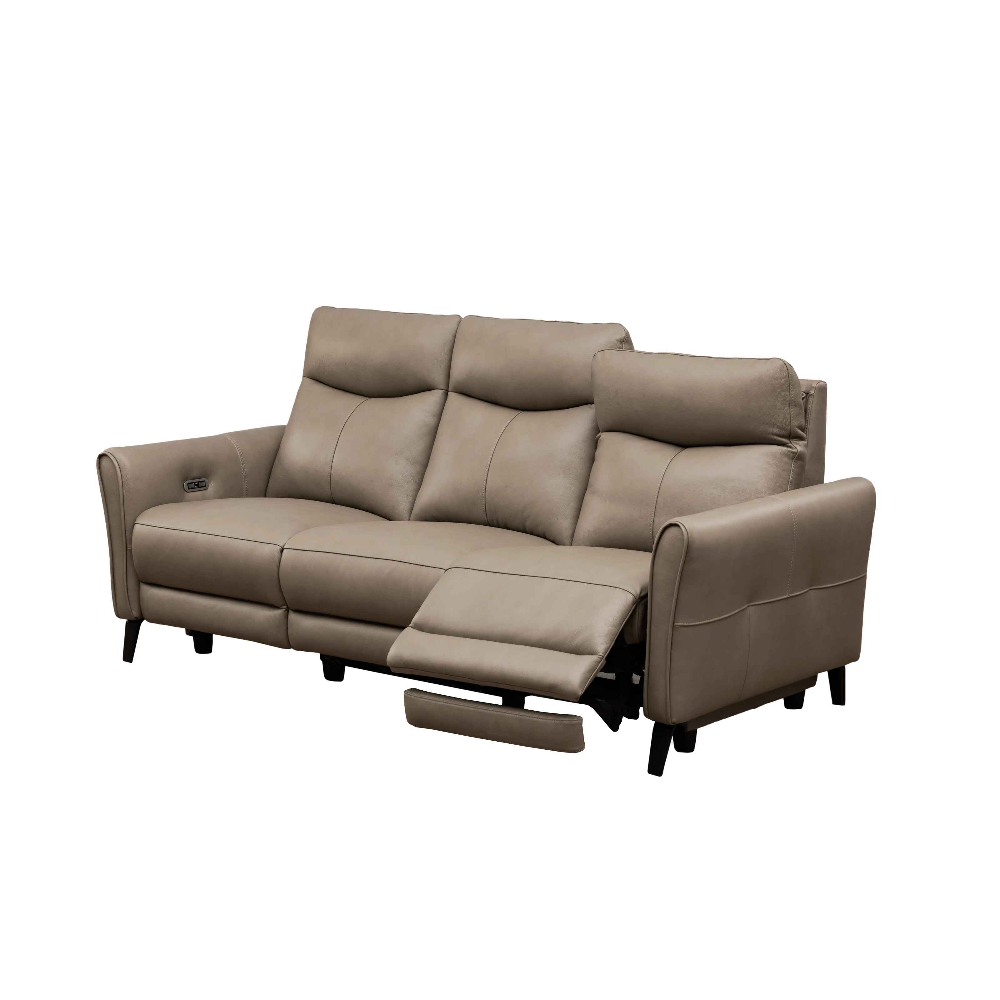 Oswald Beige Top Grain Leather Power Reclining Sofa thumbnail 4