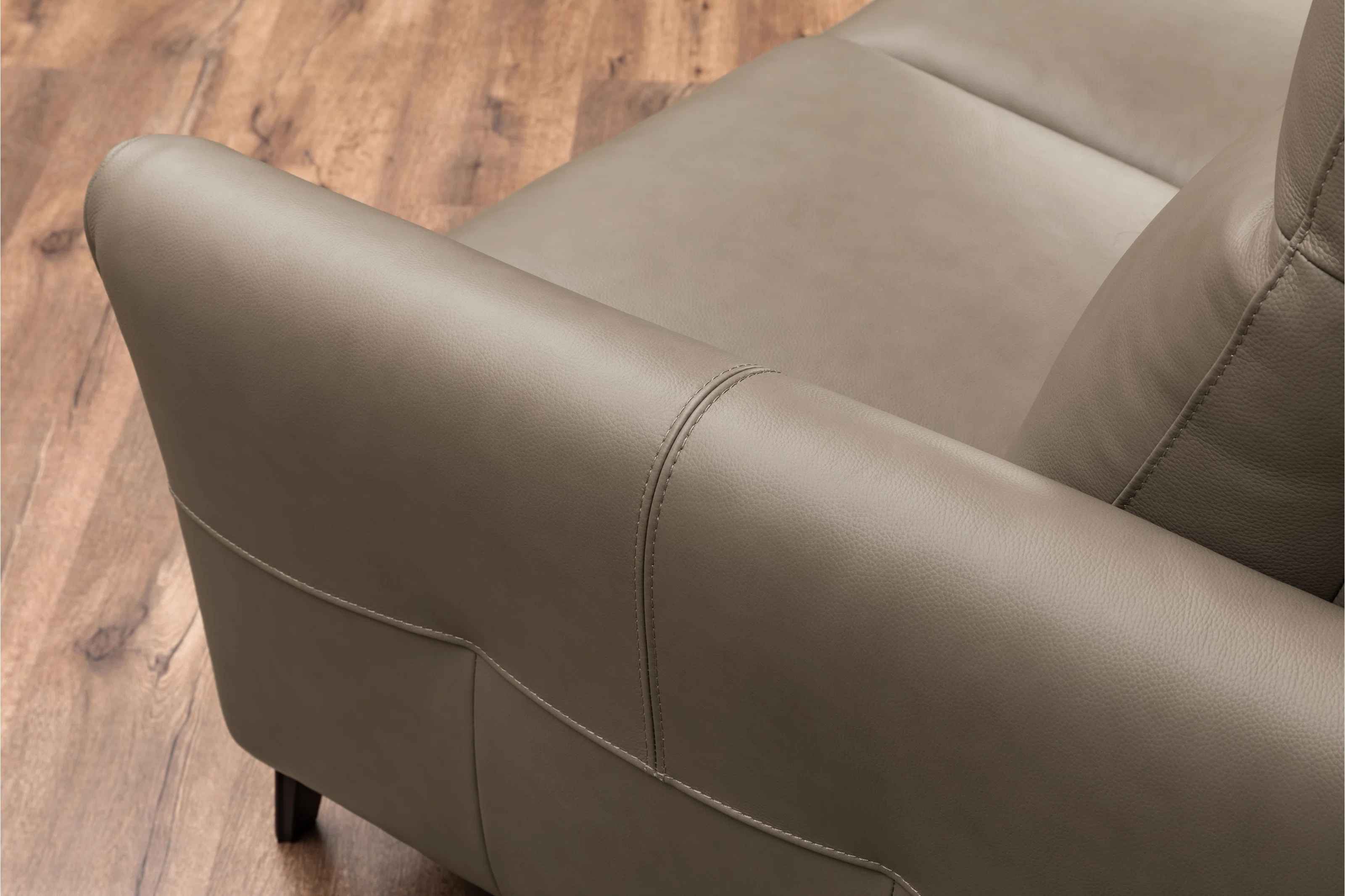Oswald Beige Top Grain Leather Power Reclining Sofa thumbnail 7