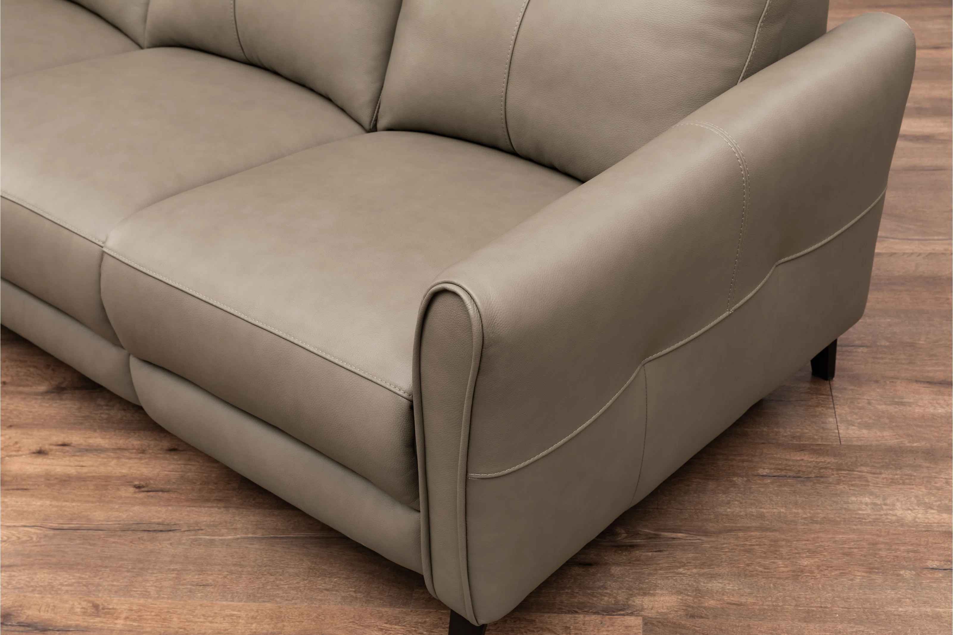 Oswald Beige Top Grain Leather Power Reclining Sofa thumbnail 9