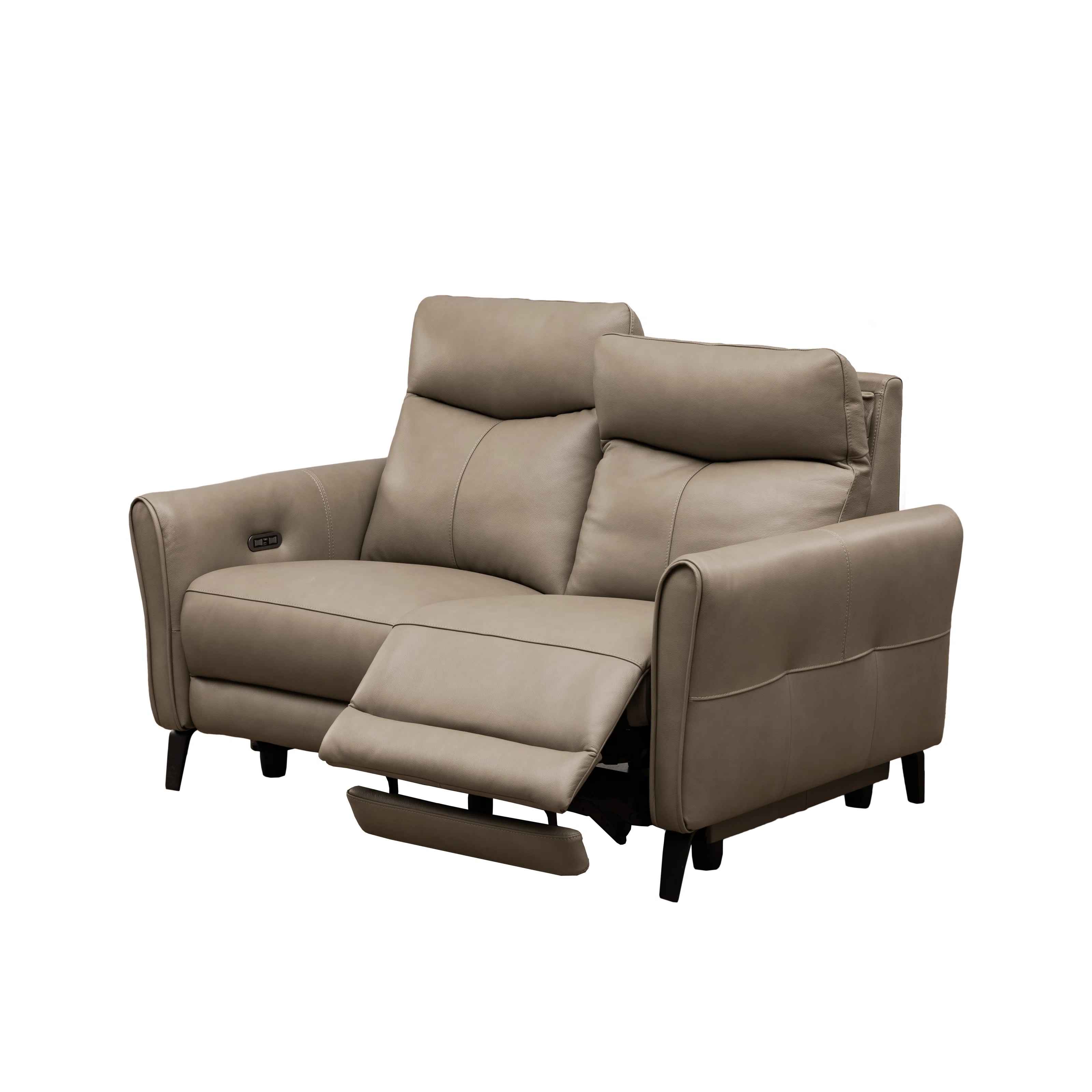 Oswald Beige Top Grain Leather Power Reclining Loveseat thumbnail 4