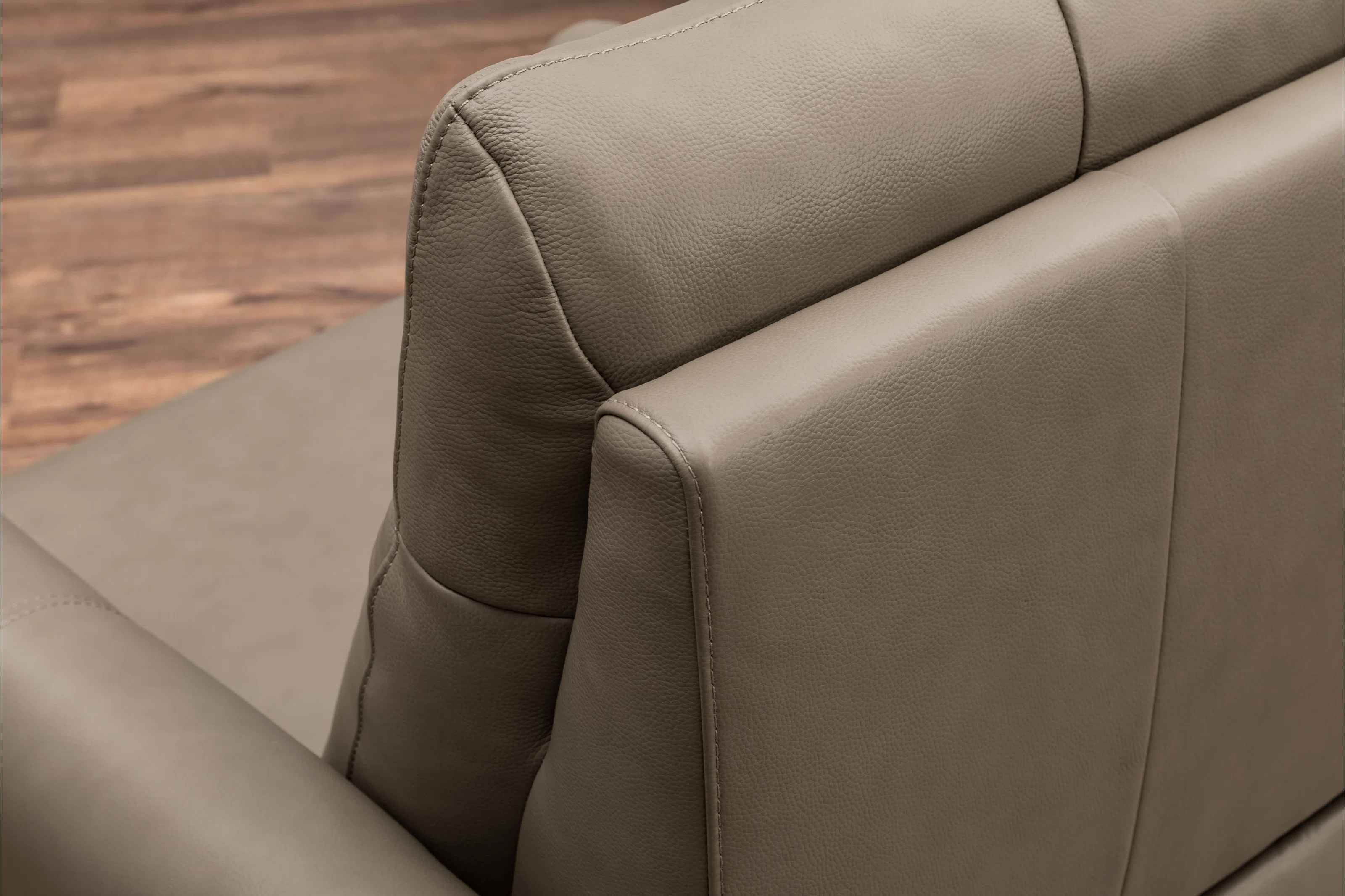 Oswald Beige Top Grain Leather Power Reclining Loveseat thumbnail 5