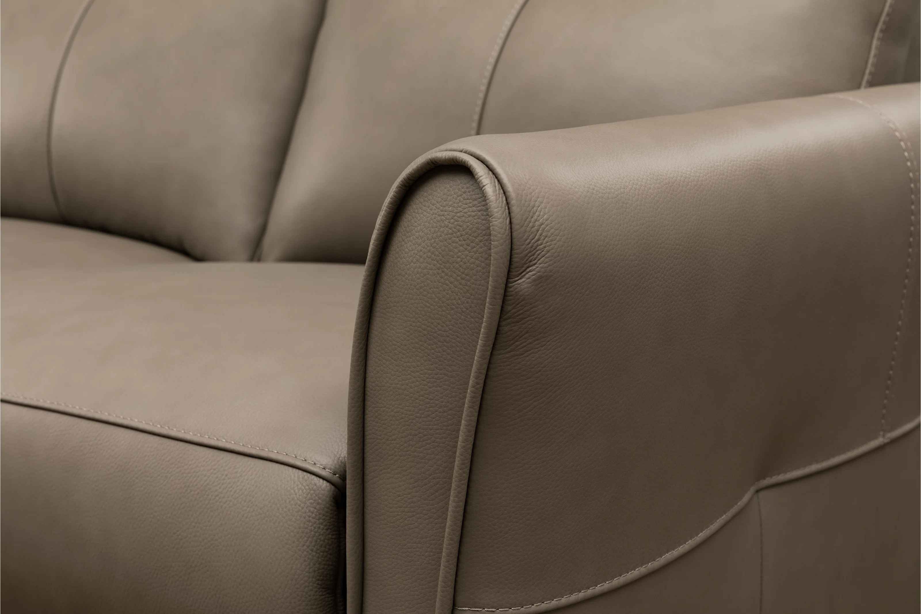 Oswald Beige Top Grain Leather Power Reclining Loveseat thumbnail 6