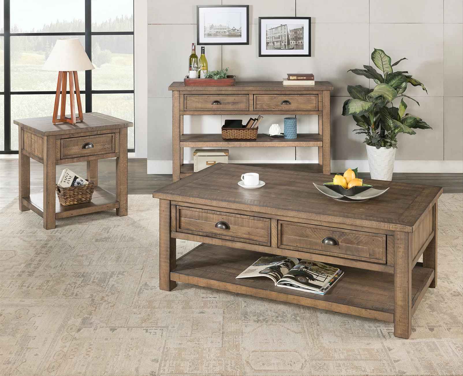 Holliman Solid Wood End Table with Storage thumbnail 2