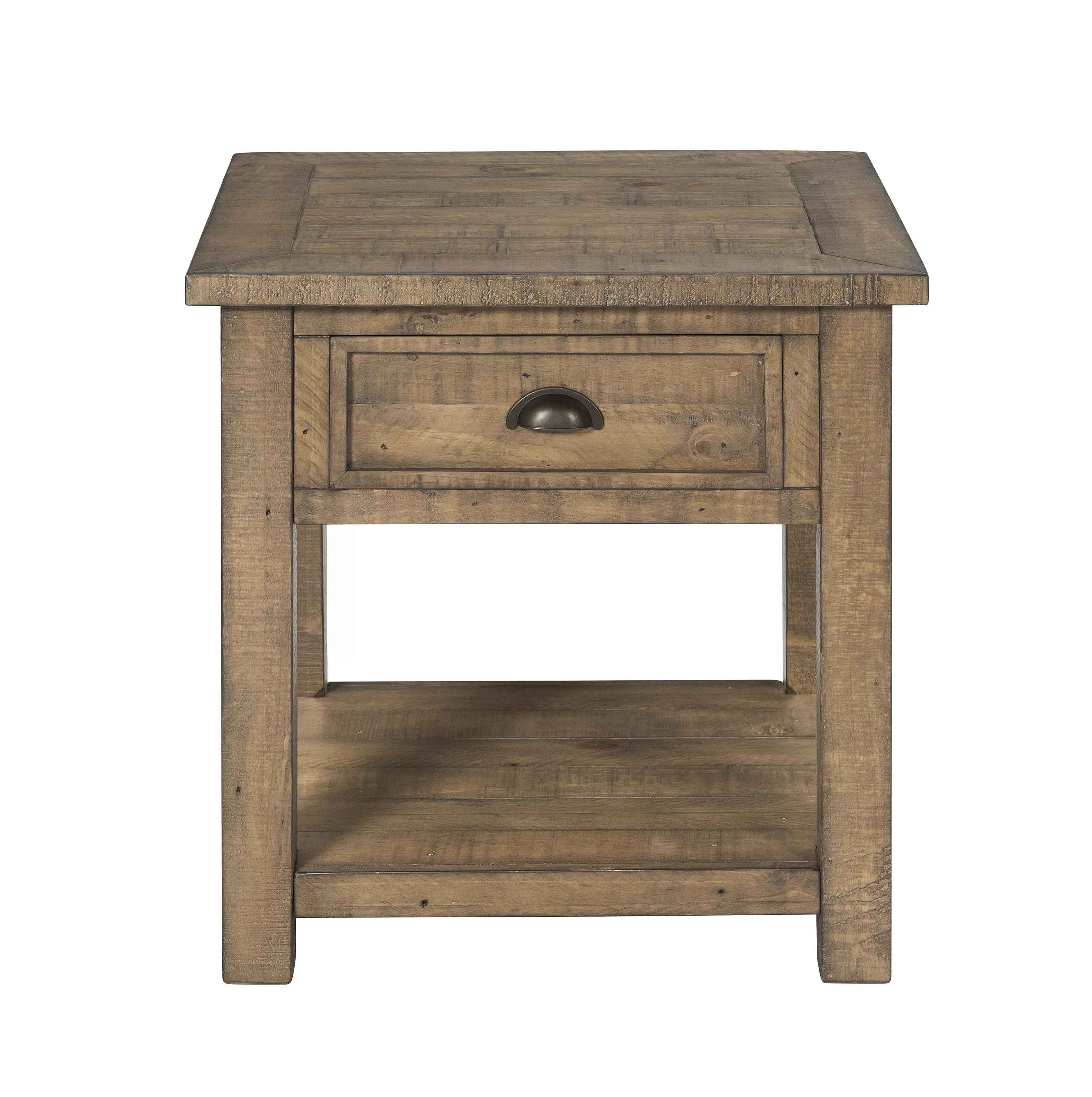 Holliman Solid Wood End Table with Storage thumbnail 3
