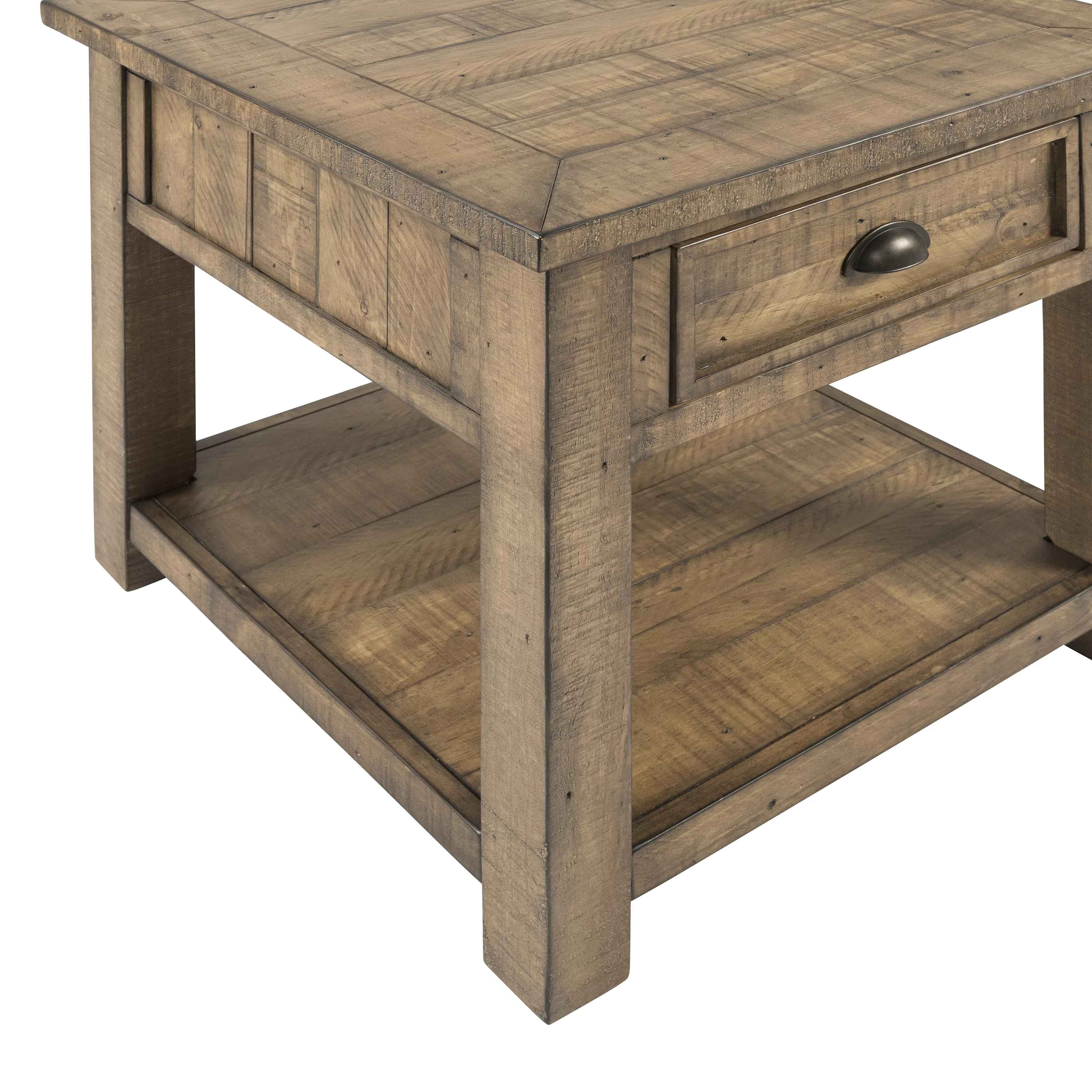 Holliman Solid Wood End Table with Storage thumbnail 5