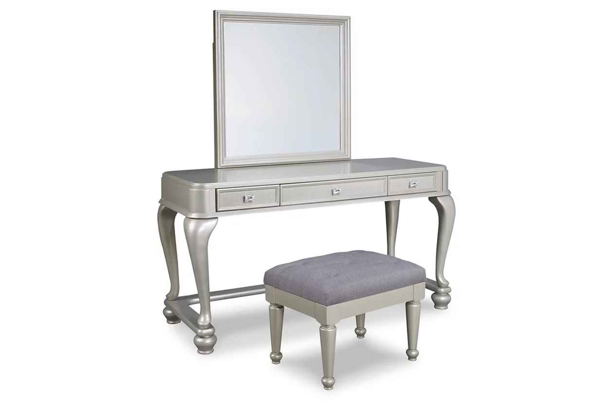 Coralayne Mirrored Vanity Chair thumbnail 3