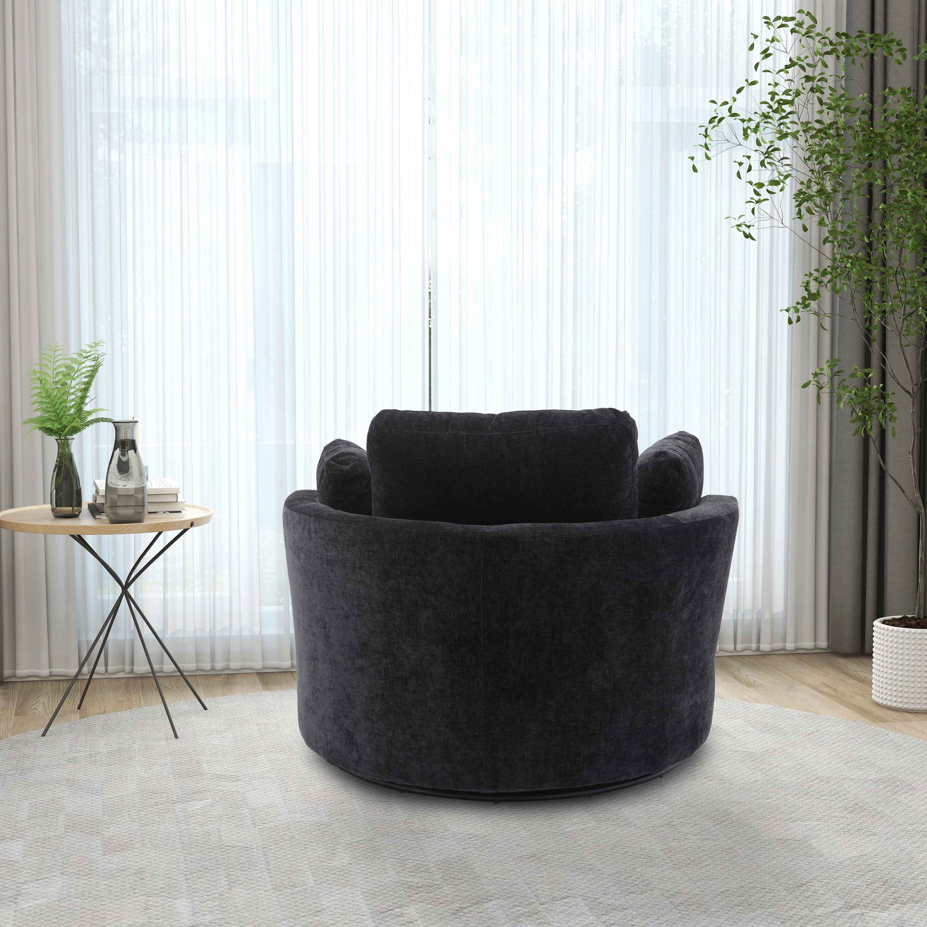 Dahlonega Upholstered Swivel Barrel Chair thumbnail 5