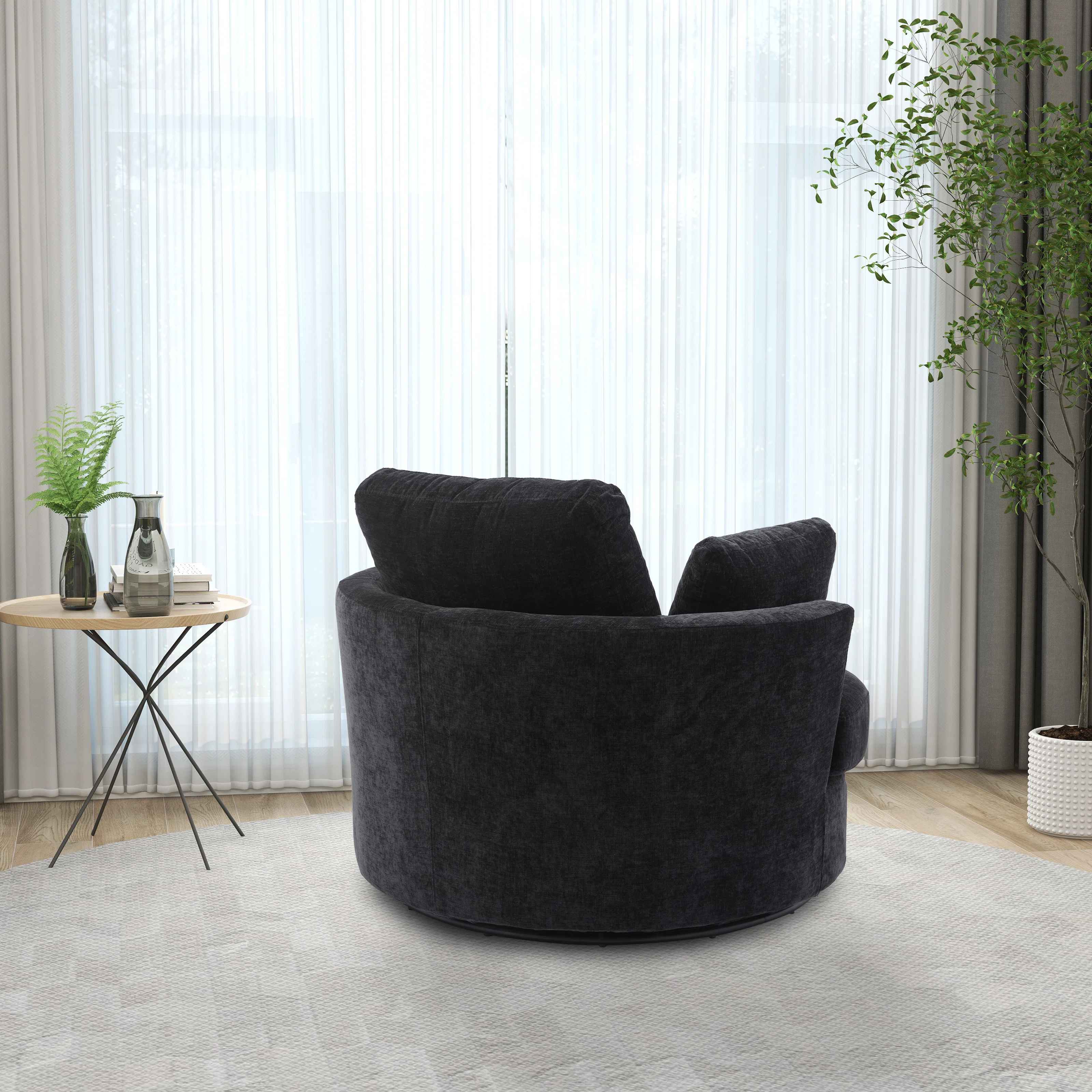 Dahlonega Upholstered Swivel Barrel Chair thumbnail 6