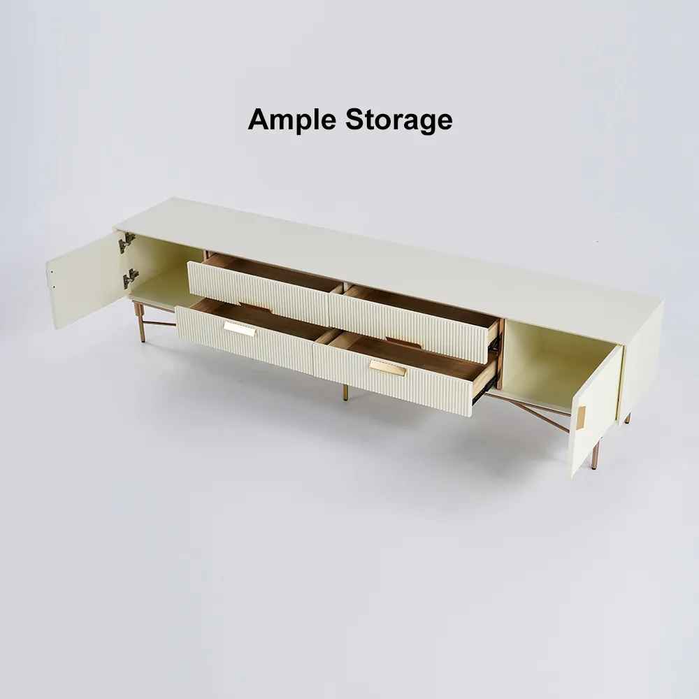 Goldard Modern Off White TV Stand thumbnail 4