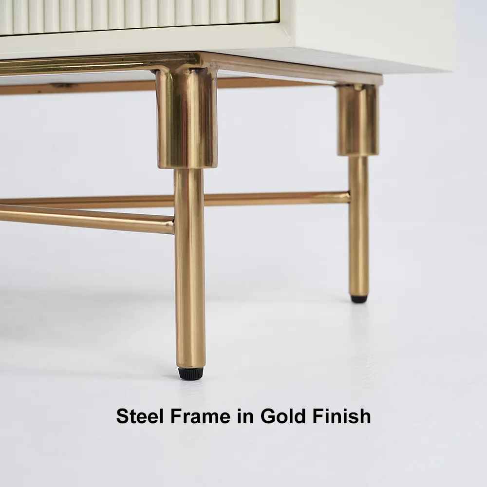 Goldard Modern Off White TV Stand thumbnail 6