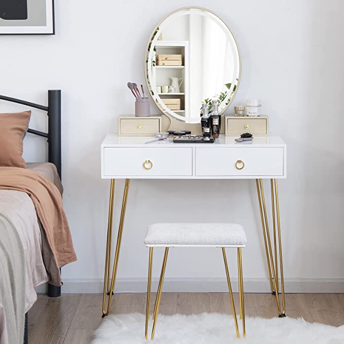 CHARMAID Vanity Set with Lighted Mirror thumbnail 3