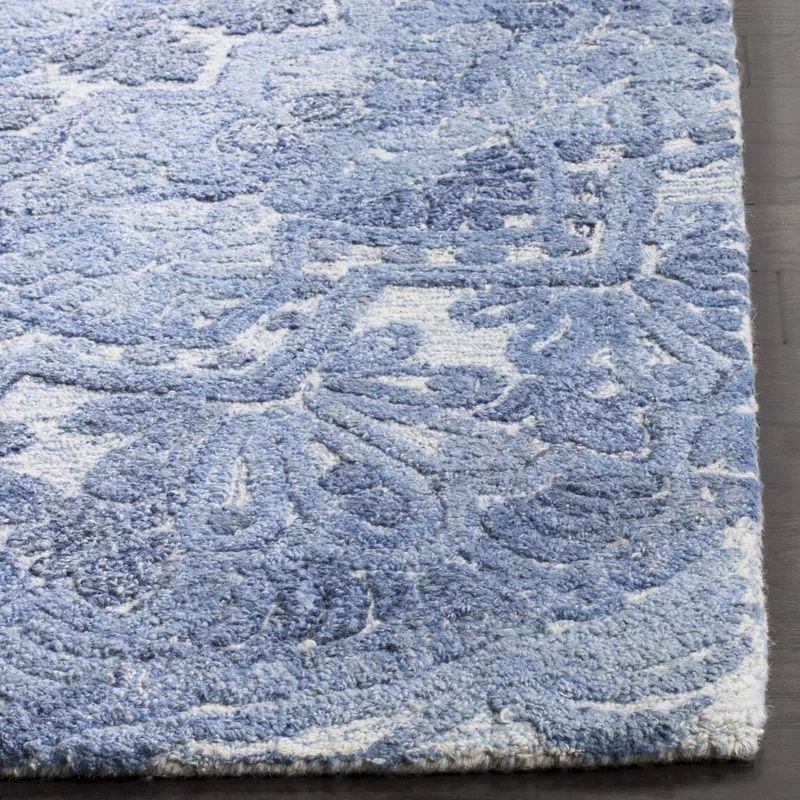 Husted Oriental Hand Tufted Blue Area Rug thumbnail 3