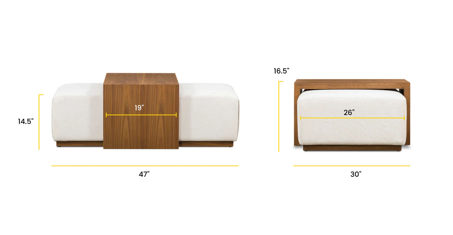 Jarmo Fabric Ottoman with Table thumbnail 3