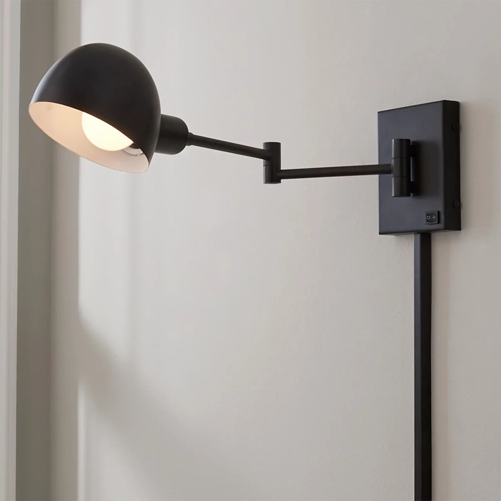 ROUNDED CONTEMPORARY SWING ARM WALL SCONCE thumbnail 2