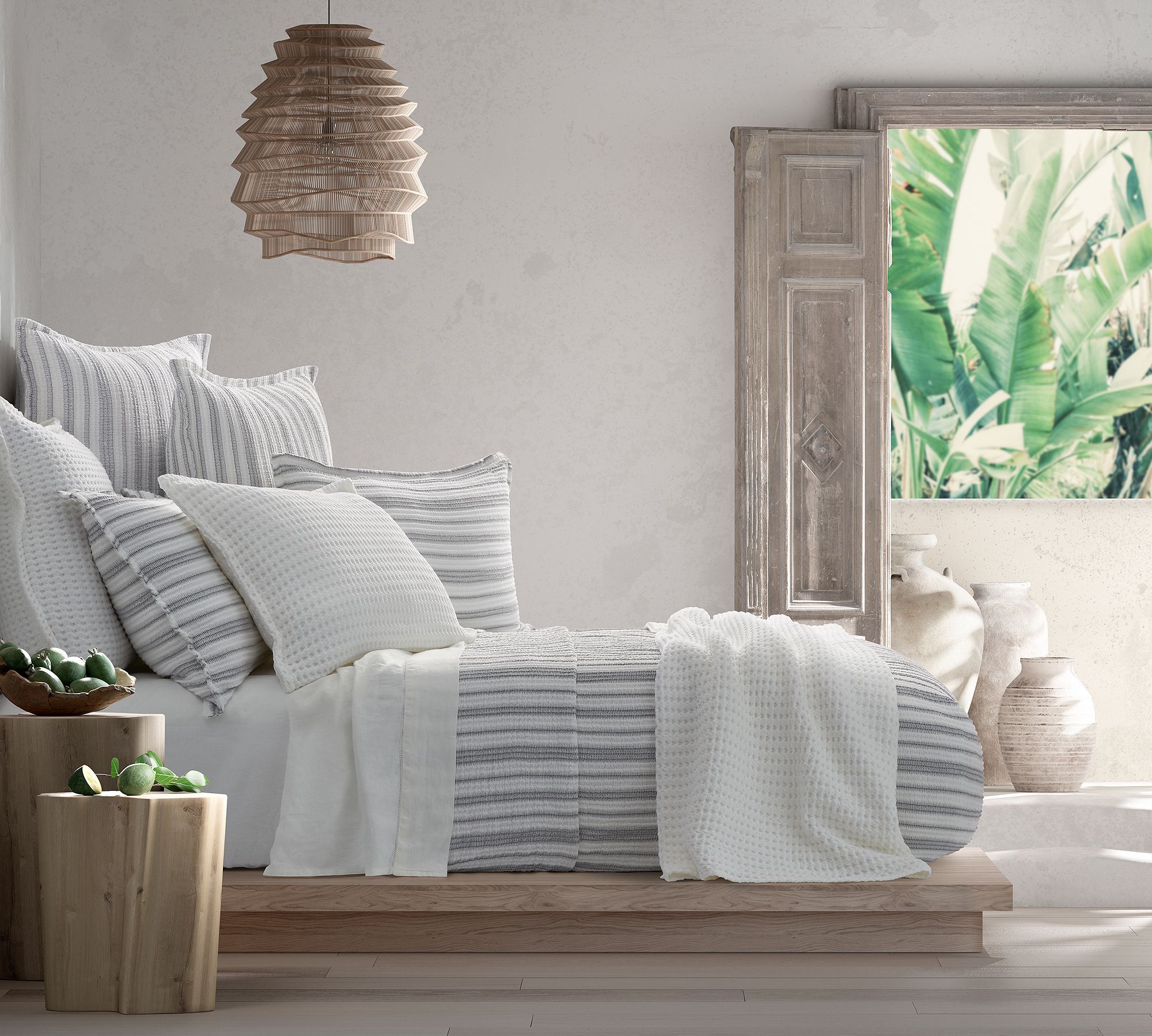 Manon Striped Cotton Coverlet-King thumbnail 2