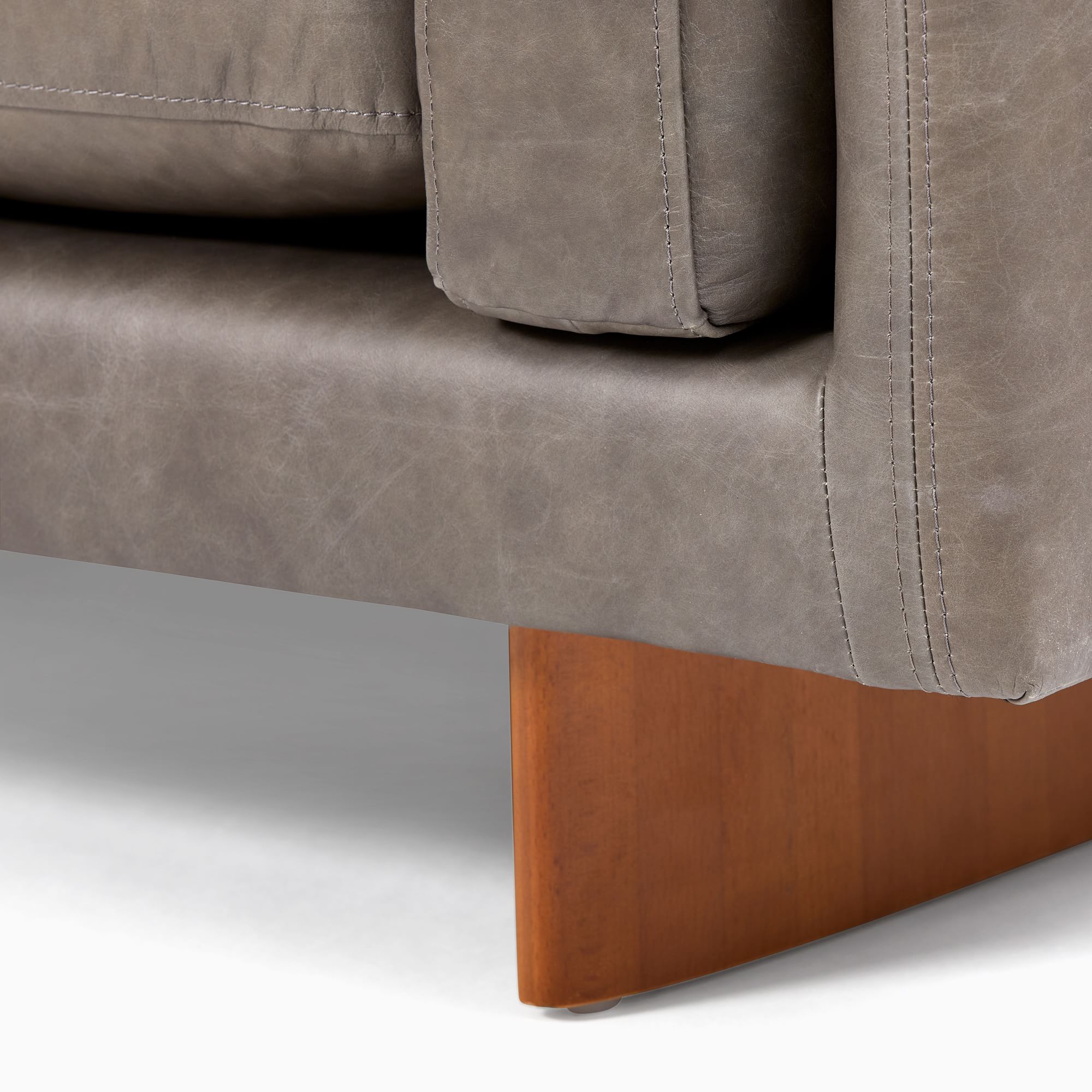Anton Leather 2 Piece Bumper Chaise Sectional thumbnail 2