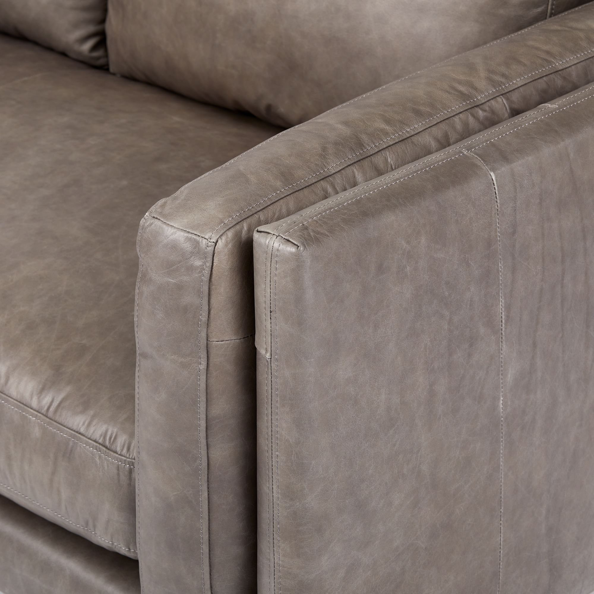 Anton Leather 2 Piece Bumper Chaise Sectional thumbnail 3