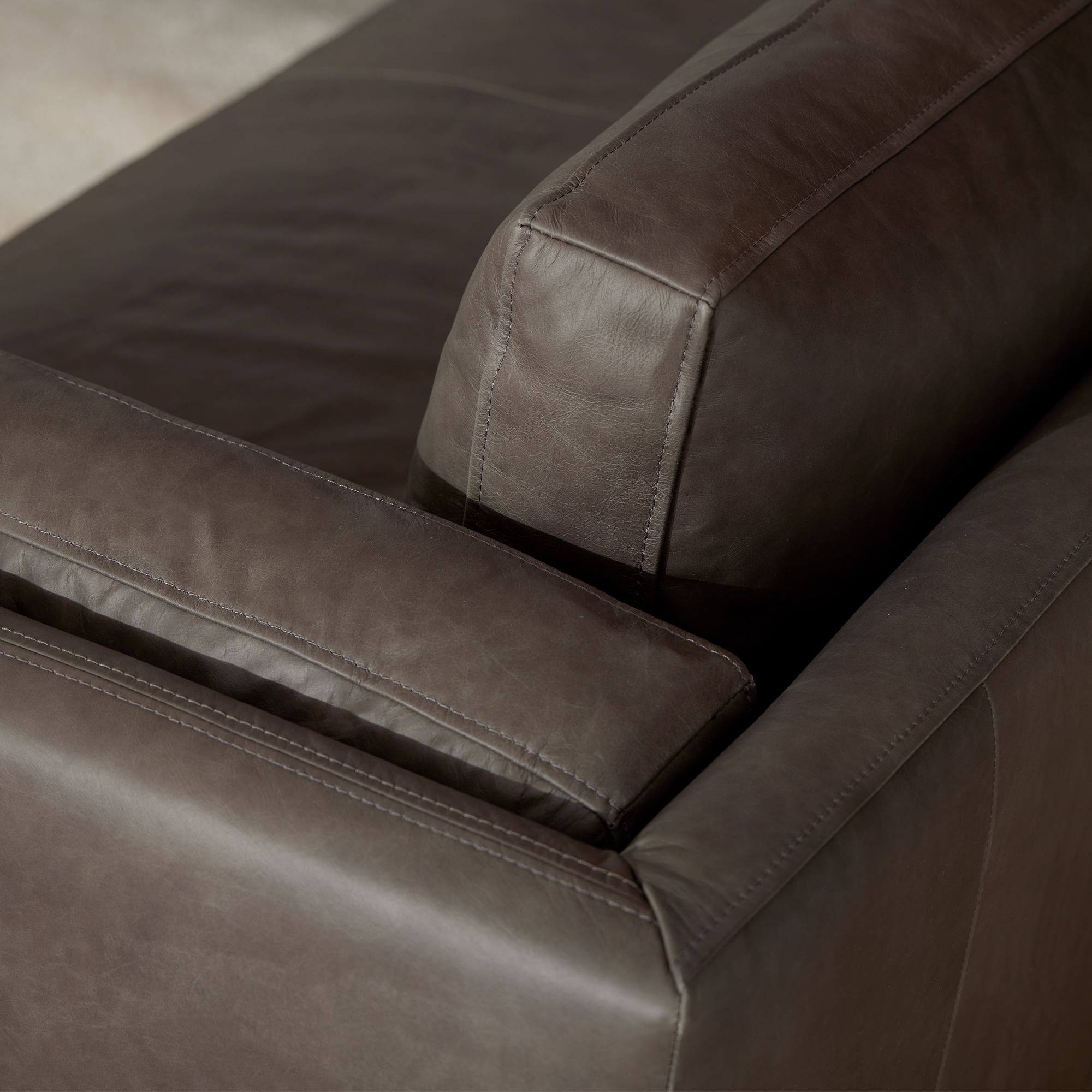 Anton Leather 2 Piece Bumper Chaise Sectional thumbnail 4
