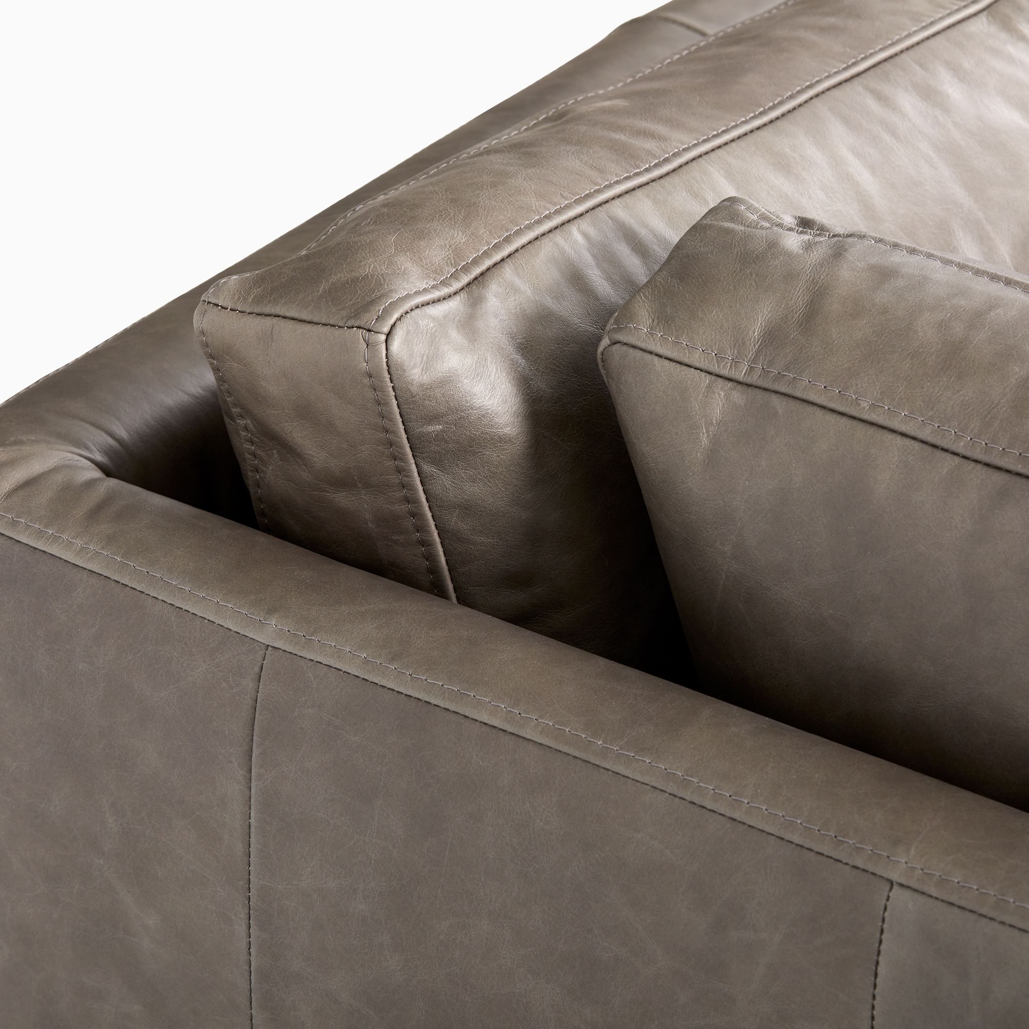 Anton Leather 2 Piece Bumper Chaise Sectional thumbnail 5