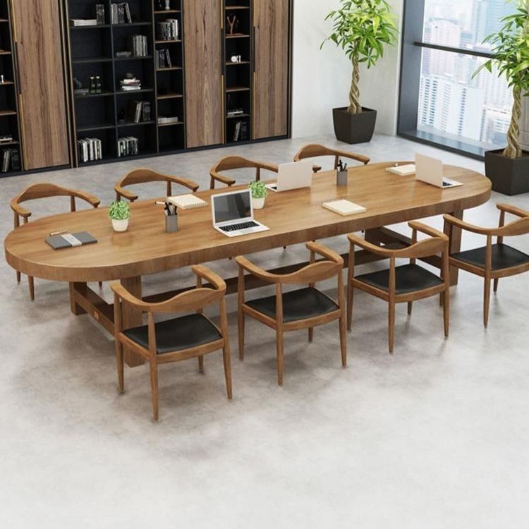 Modern Oval Desk Conference Table thumbnail 2