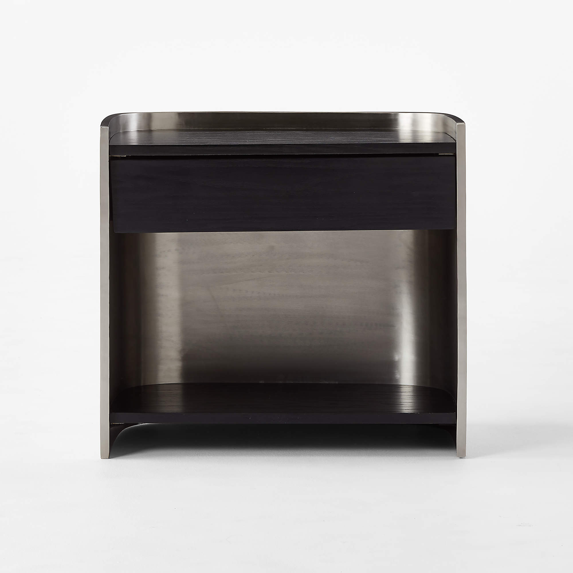 Vestry Black Wood and Metal Nightstand thumbnail 2