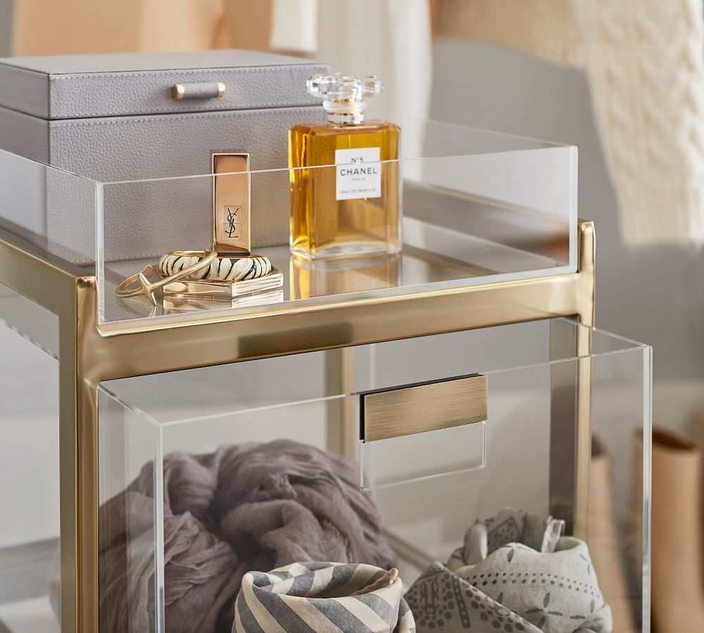 Acrylic Closet Rolling Cart With Drawers thumbnail 3