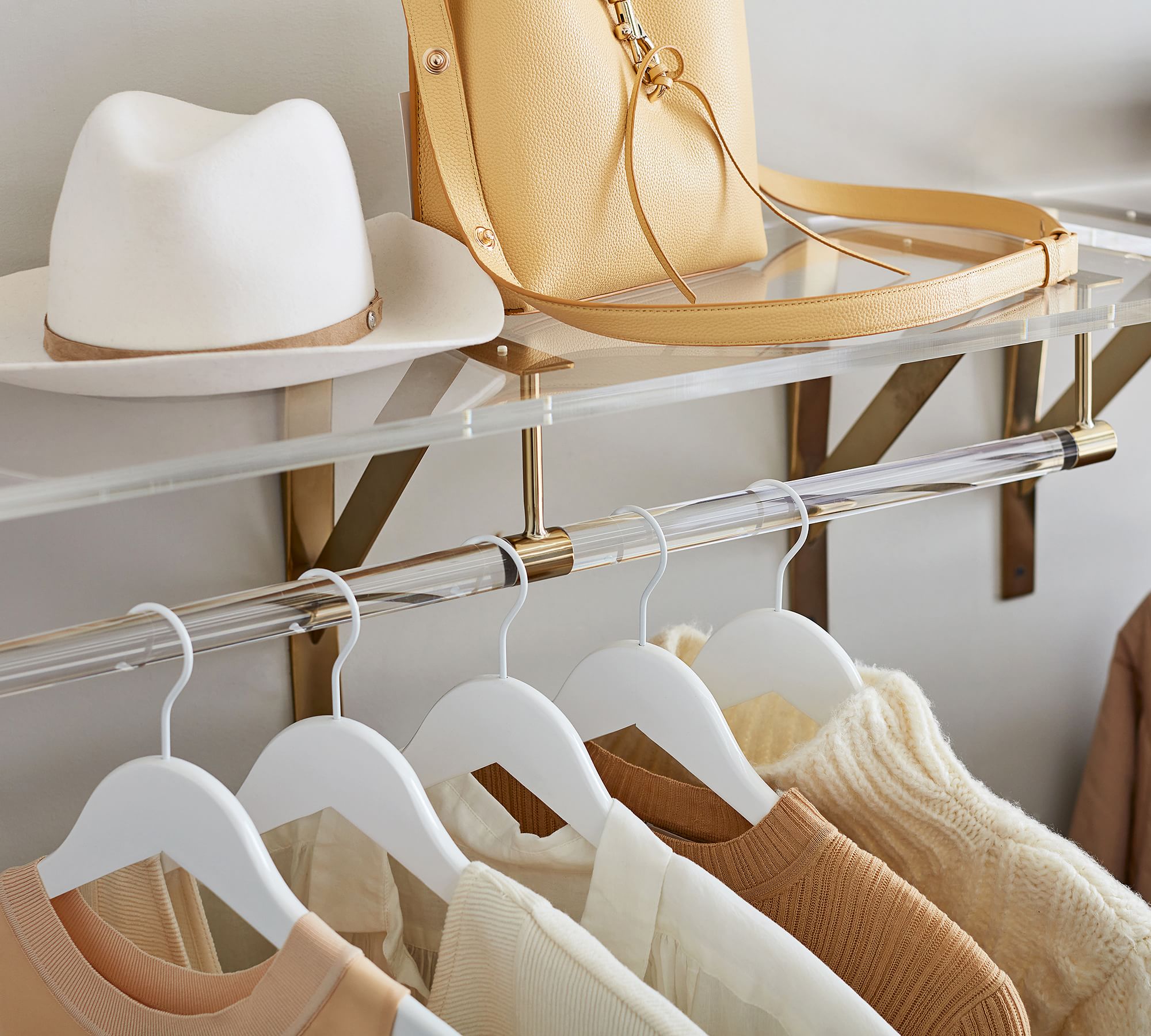 Acrylic Closet Shelf With Rail-24" thumbnail 2
