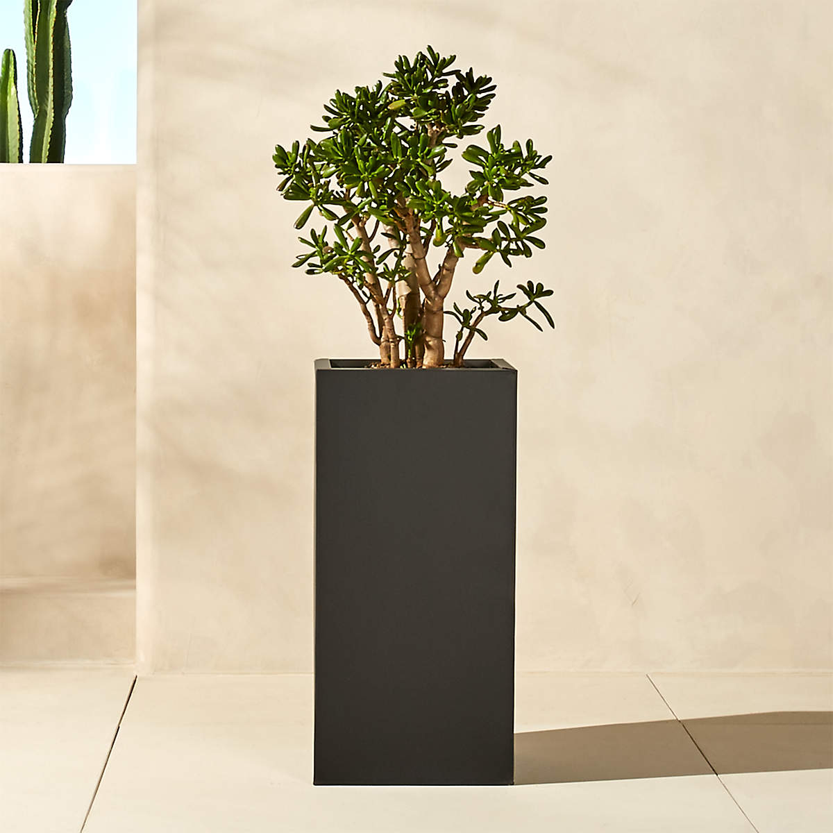 Blox 32 Tall Galvanized Charcoal Grey IndoorOutdoor Planter thumbnail 2