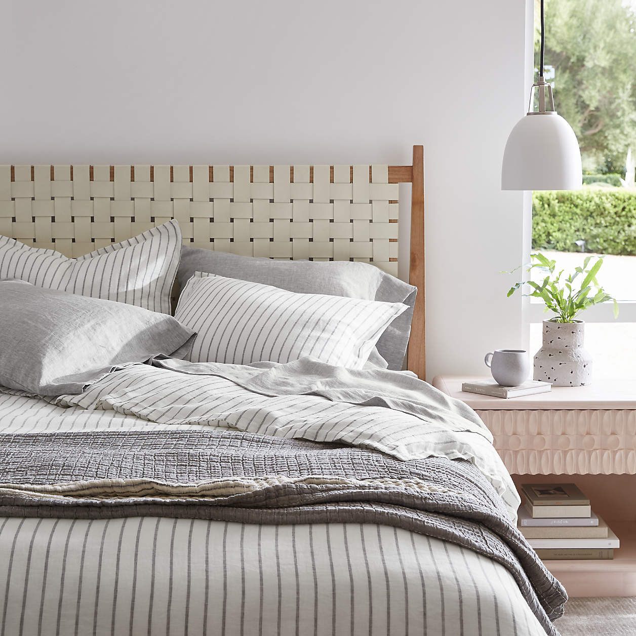 Rio White Leather and Wood Bed-King thumbnail 2