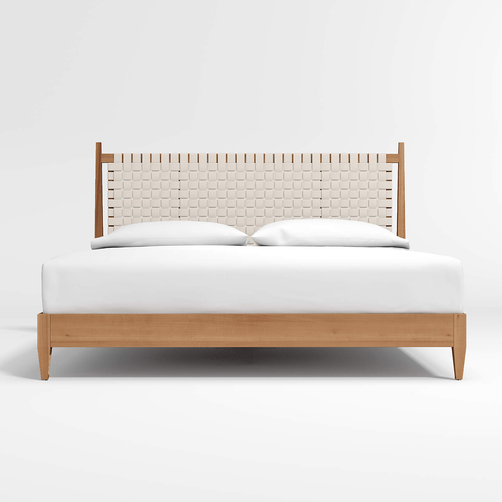 Rio White Leather and Wood Bed-King thumbnail 3