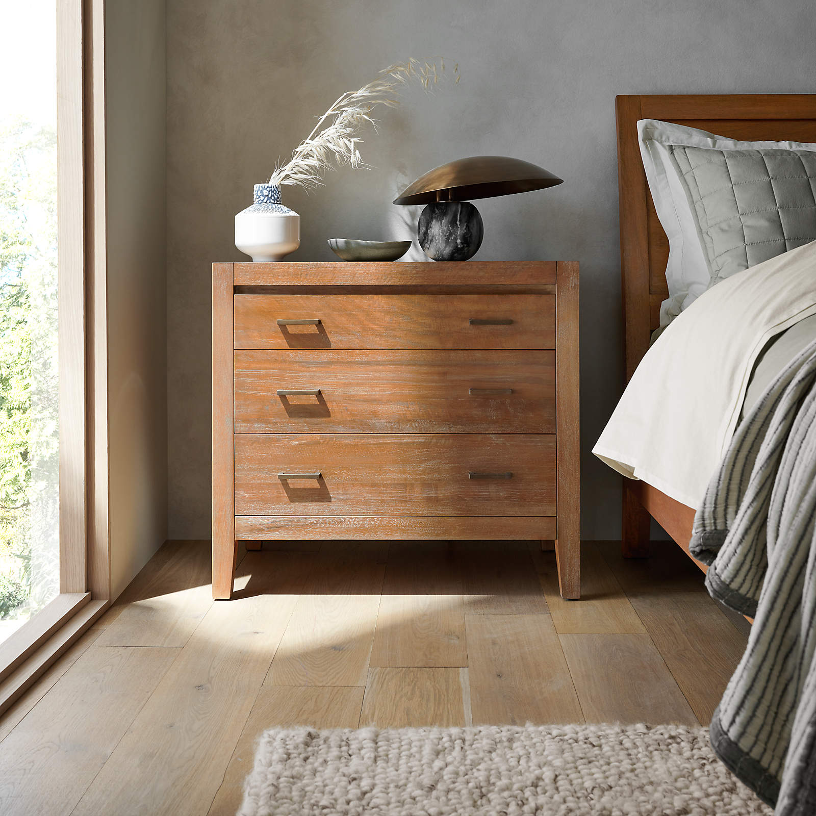 Dawson Grey Wash 3 Drawer Chest thumbnail 2