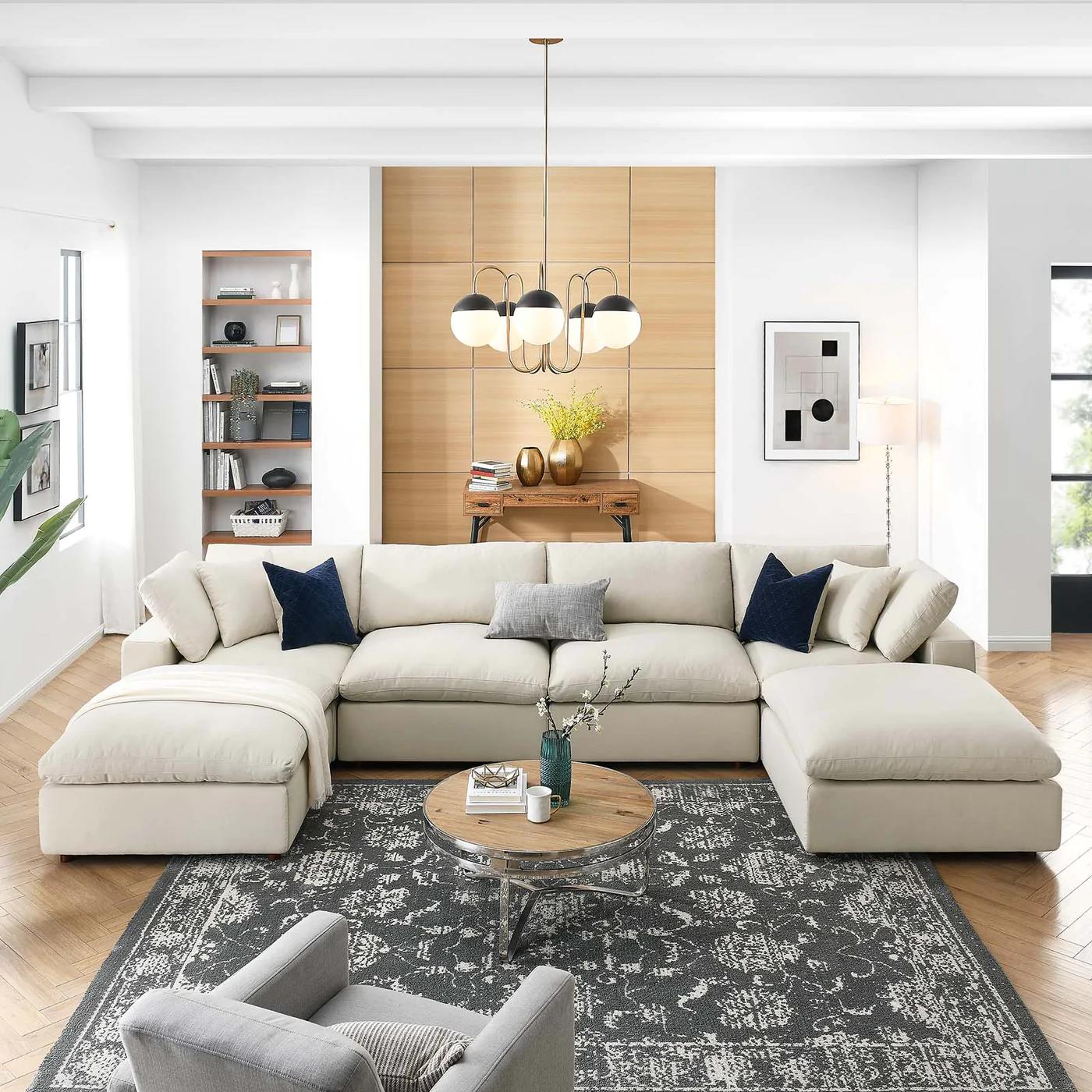 Moxi 6 Piece Sectional Sofa Light Beige thumbnail 2
