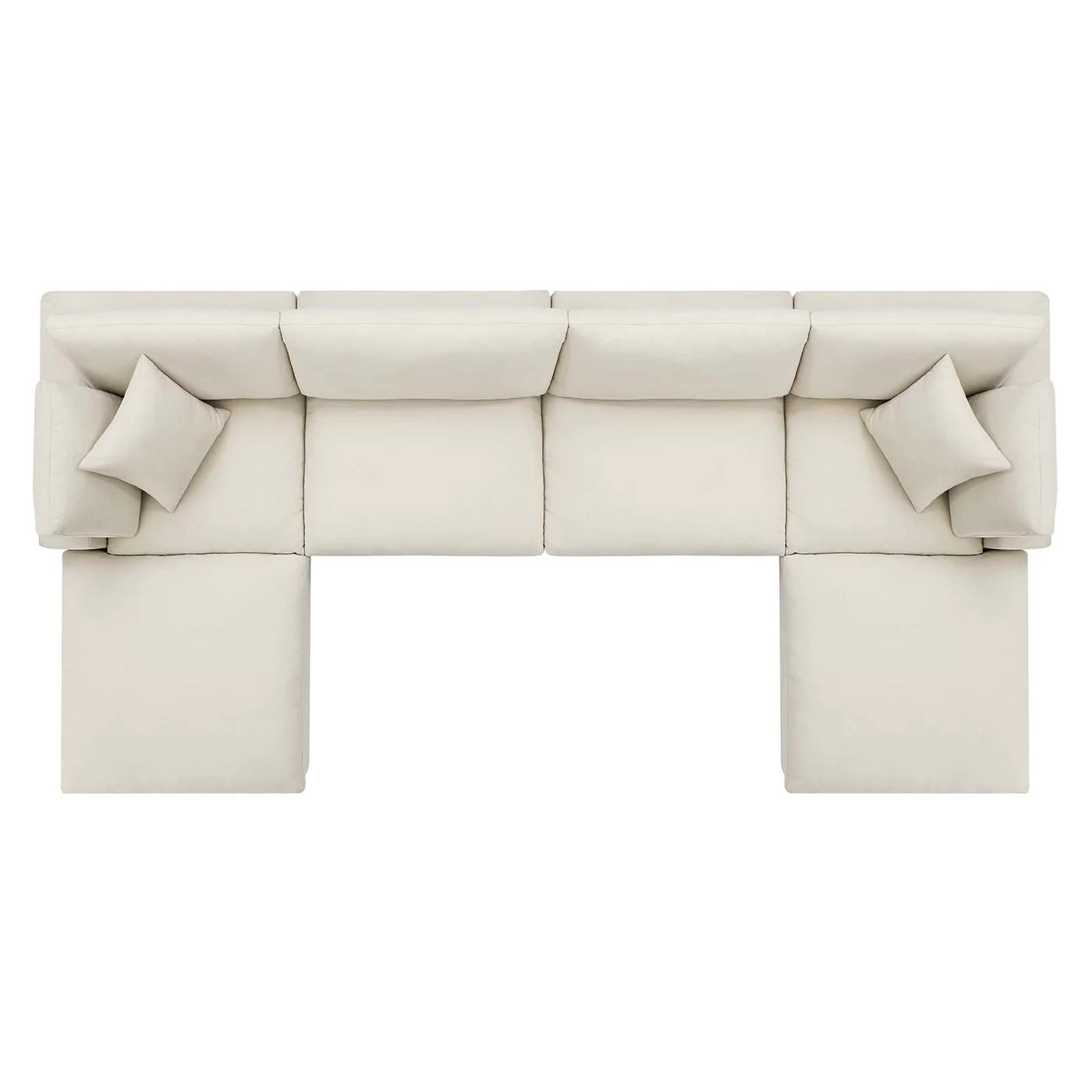 Moxi 6 Piece Sectional Sofa Light Beige thumbnail 3