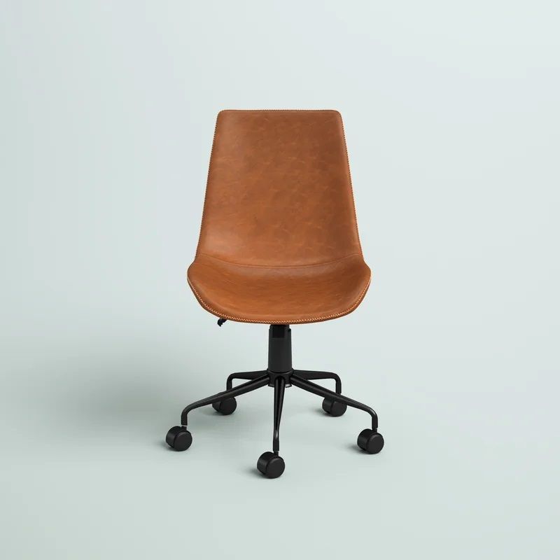 Erika Vintage Upholstered Faux Leather Task Chair thumbnail 3