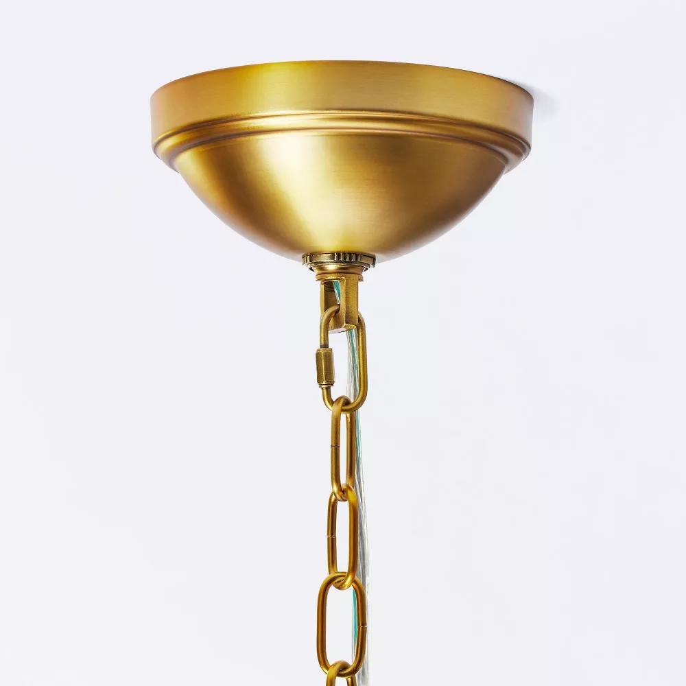 Rattan Lantern Ceiling Pendant Brass thumbnail 3