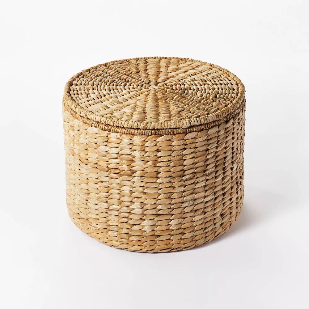 Woven Storage Ottoman Natural thumbnail 3