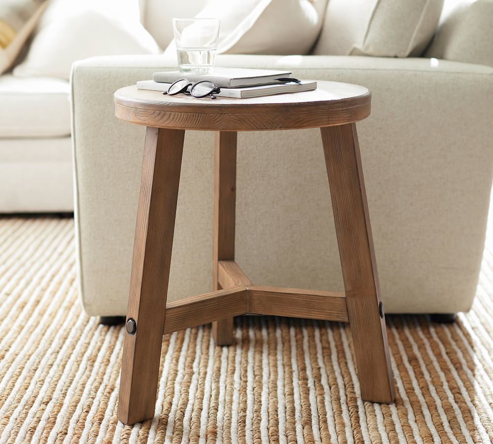 Rustic Farmhouse Round Side Table thumbnail 2