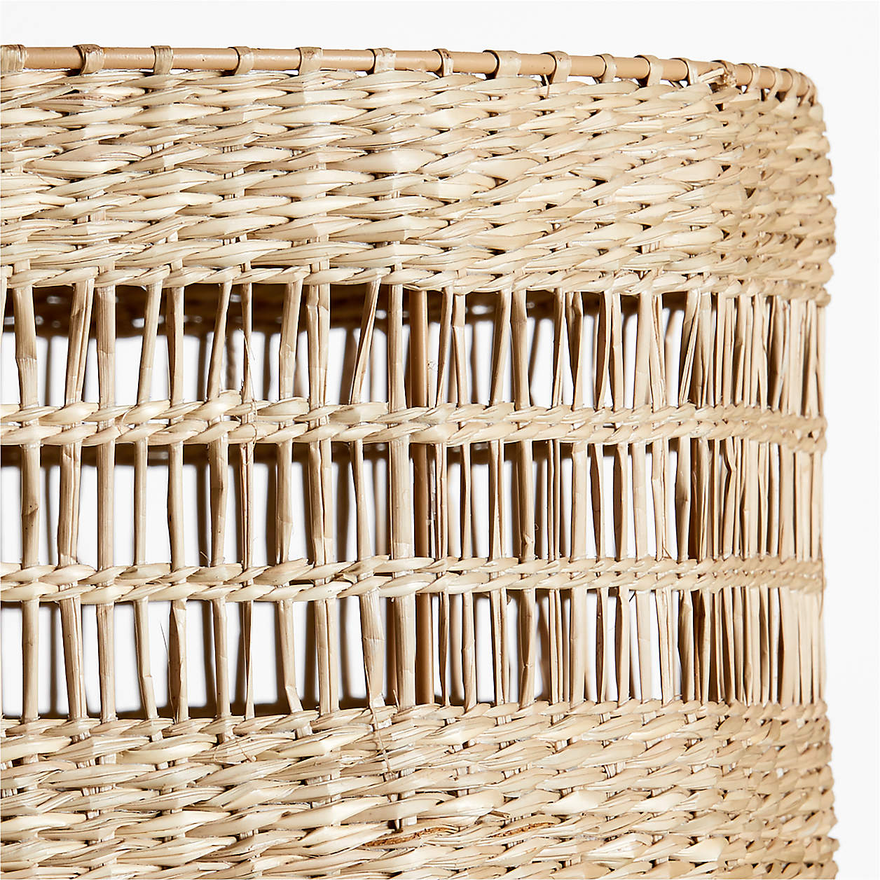 Santorini White Plaster Floor Lamp with Woven Shade thumbnail 6