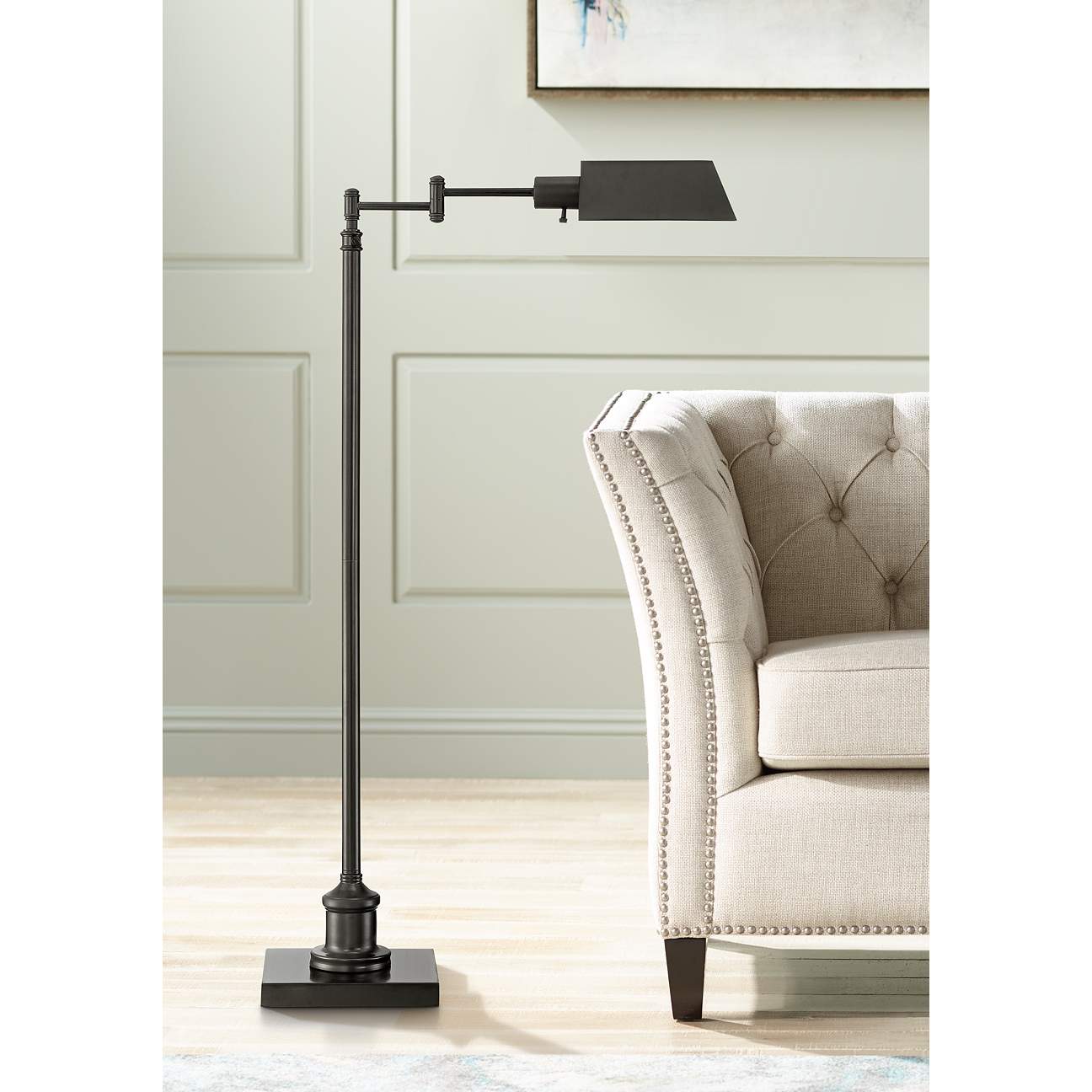 Jenson Adjustable Height and Swing Arm Pharmacy Floor Lamp thumbnail 2