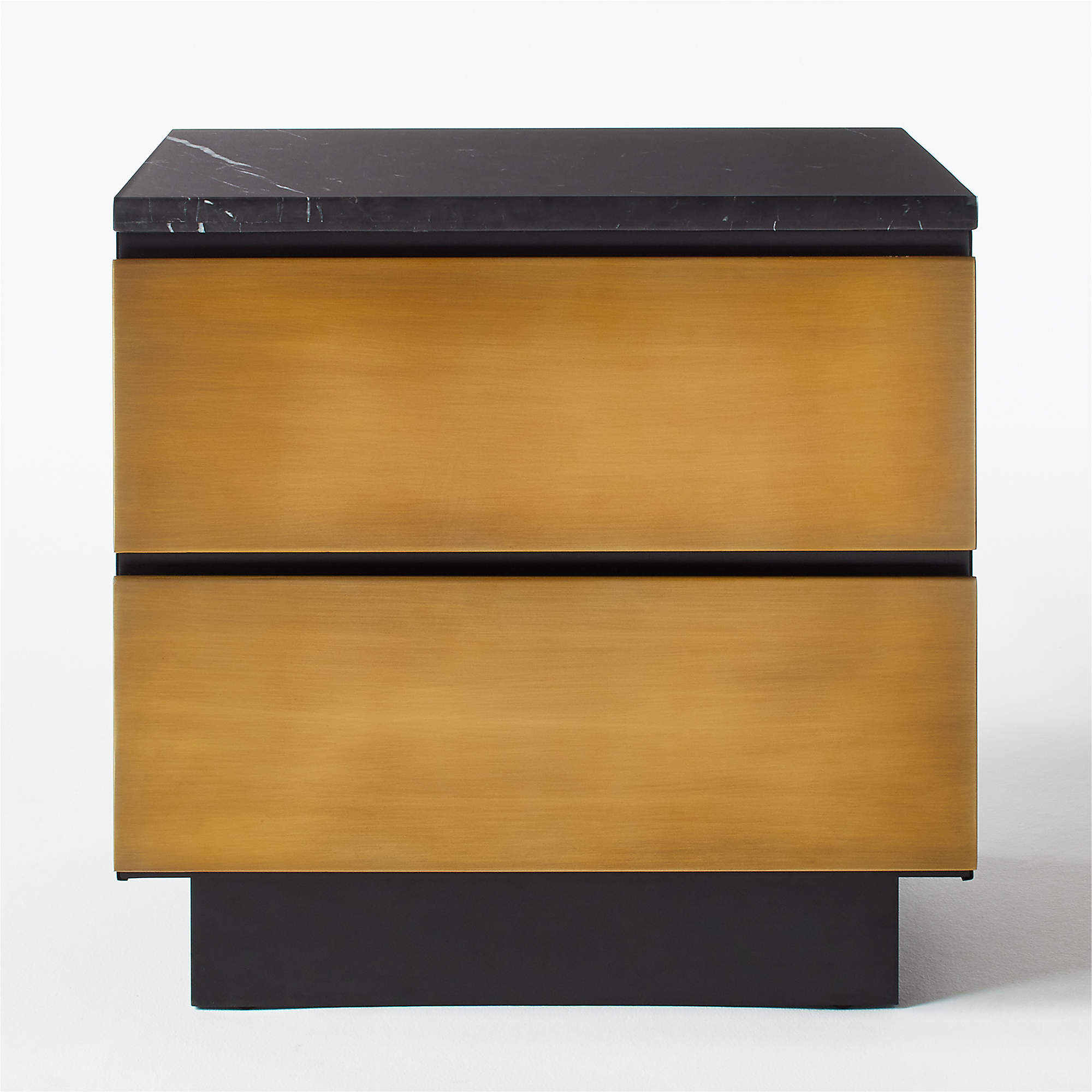 Logan Black Marble and Brass Nightstand thumbnail 2