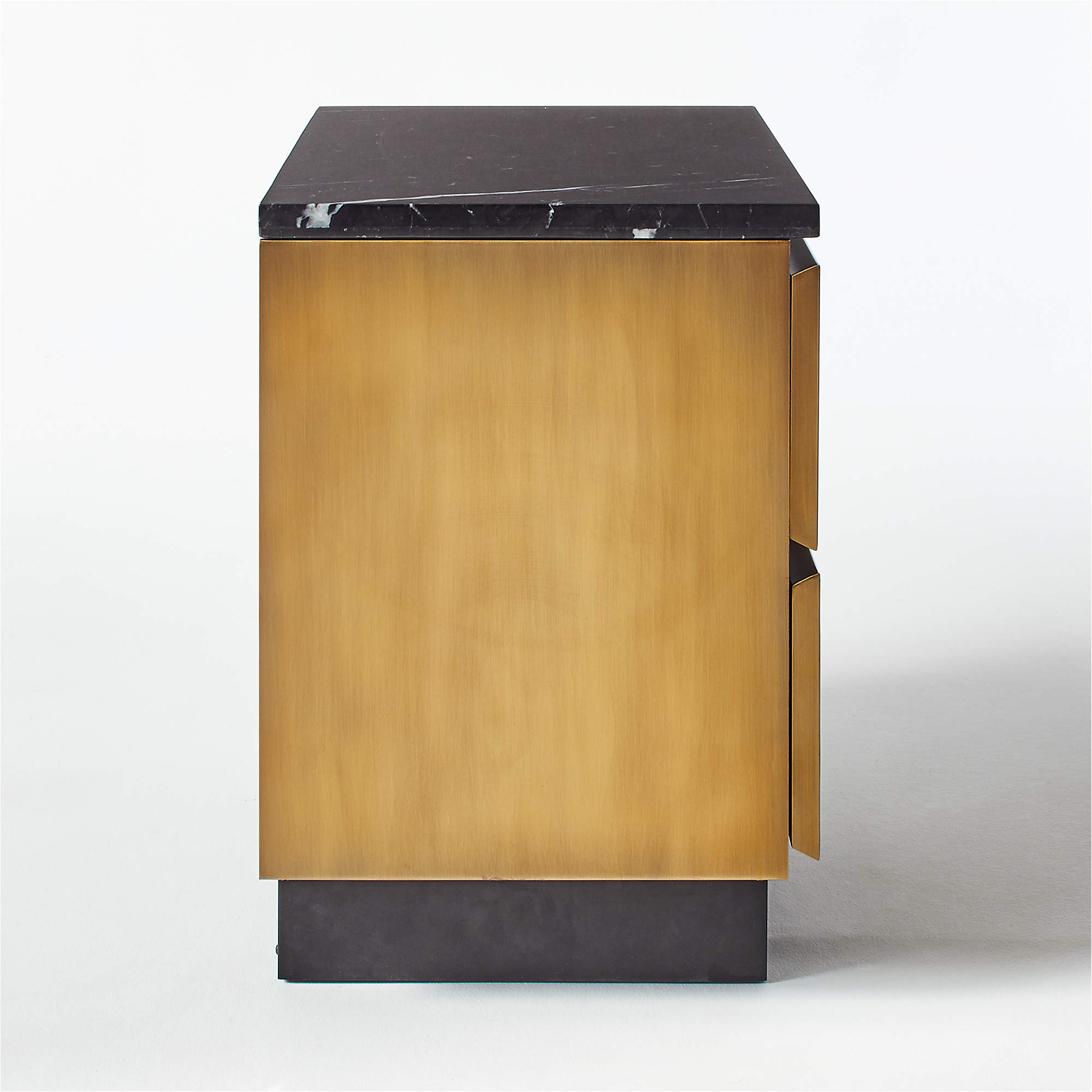 Logan Black Marble and Brass Nightstand thumbnail 3