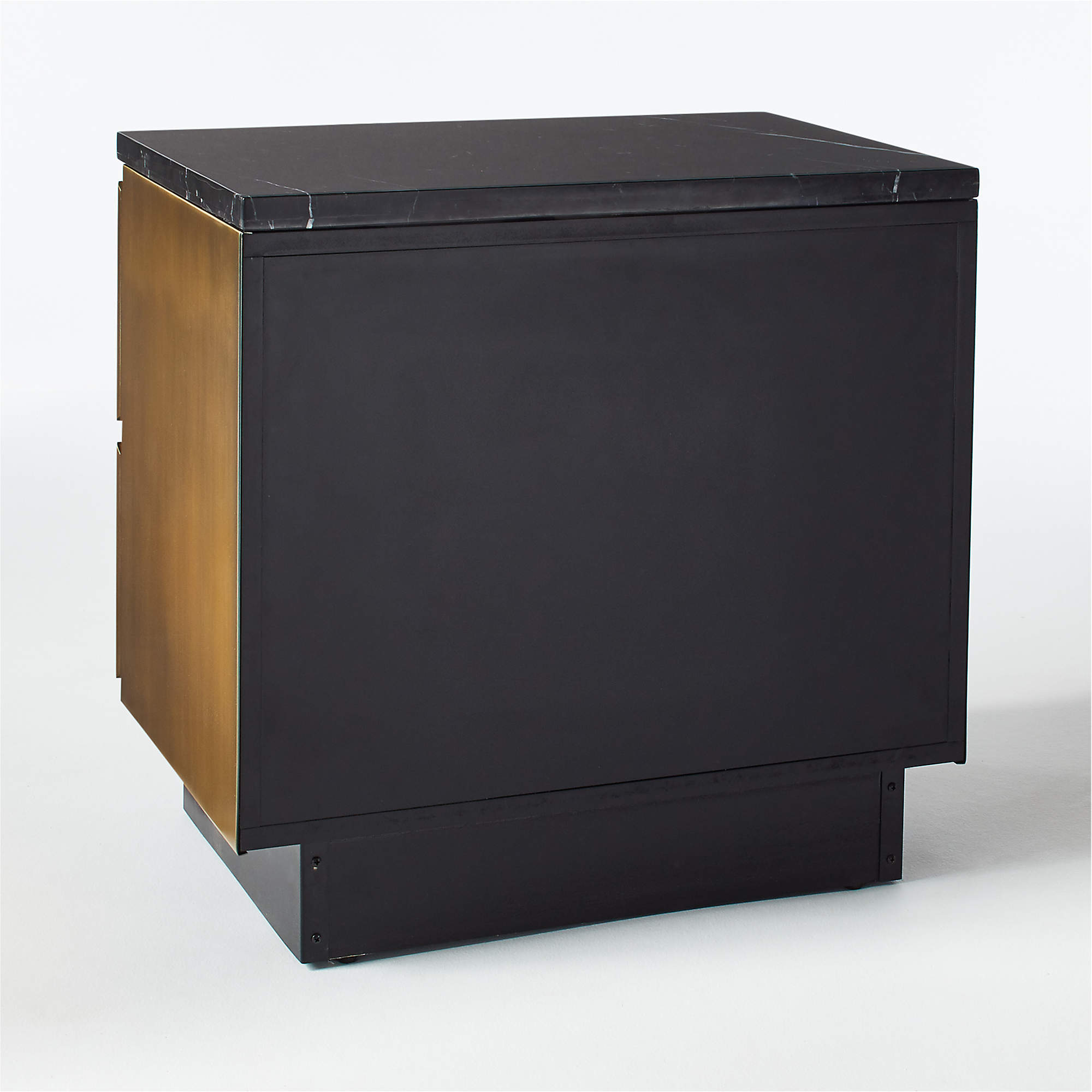 Logan Black Marble and Brass Nightstand thumbnail 5