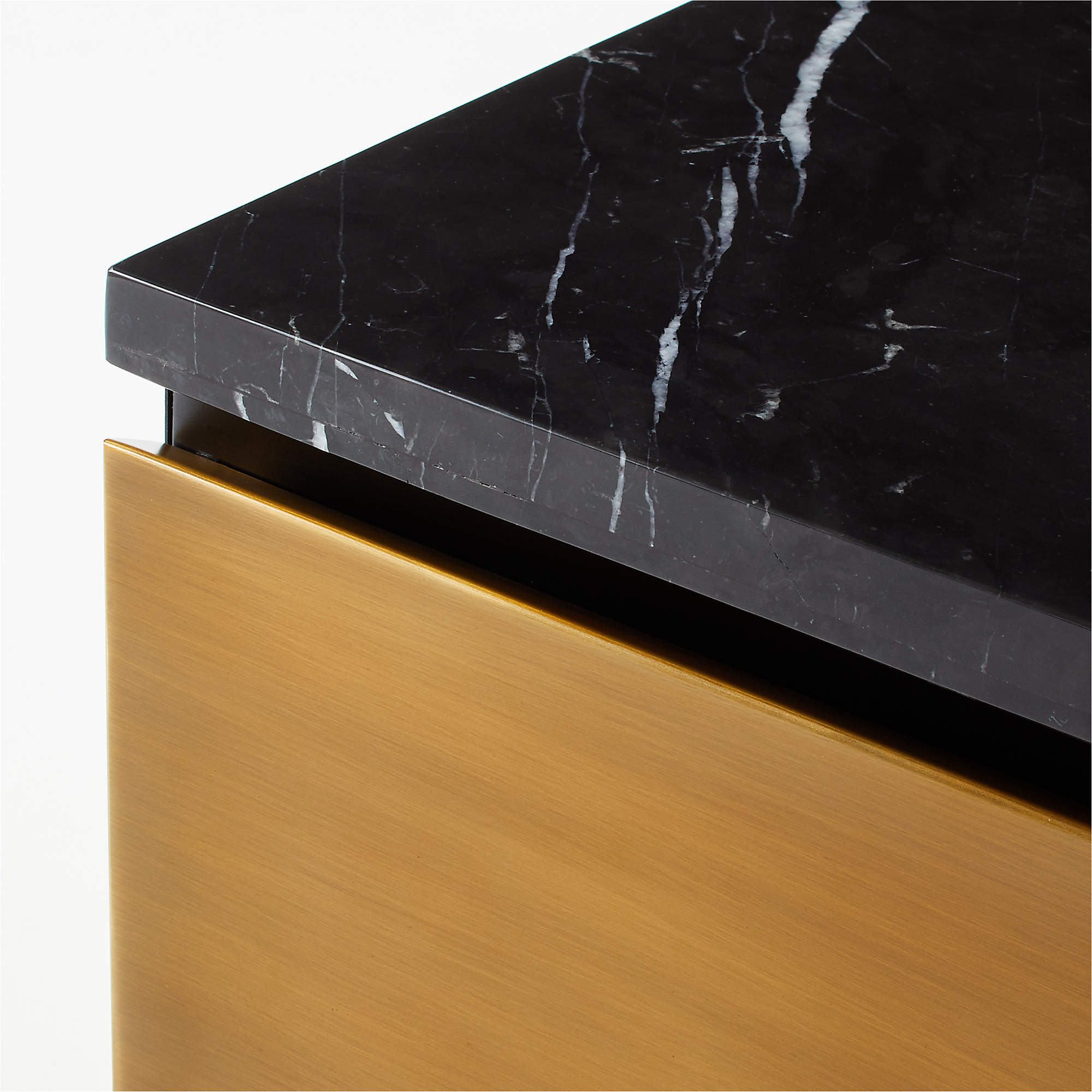 Logan Black Marble and Brass Nightstand thumbnail 7