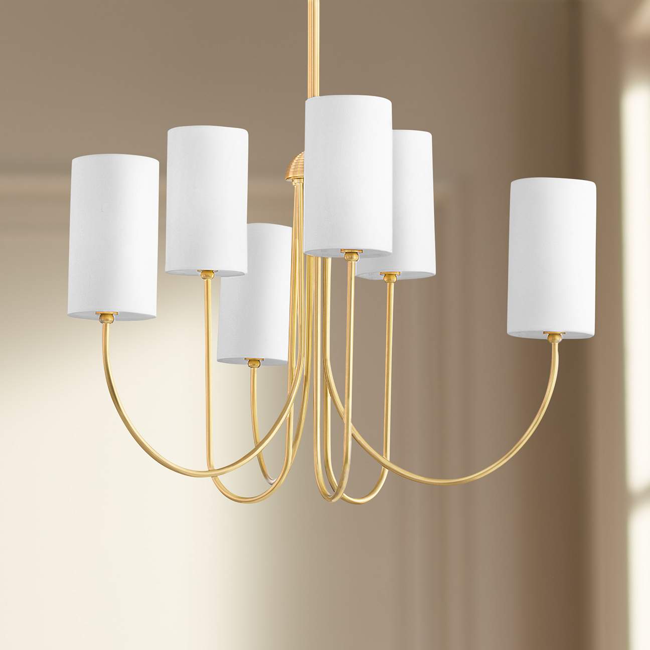Hudson Valley Harlem Aged Brass 6 Light Chandelier thumbnail 2